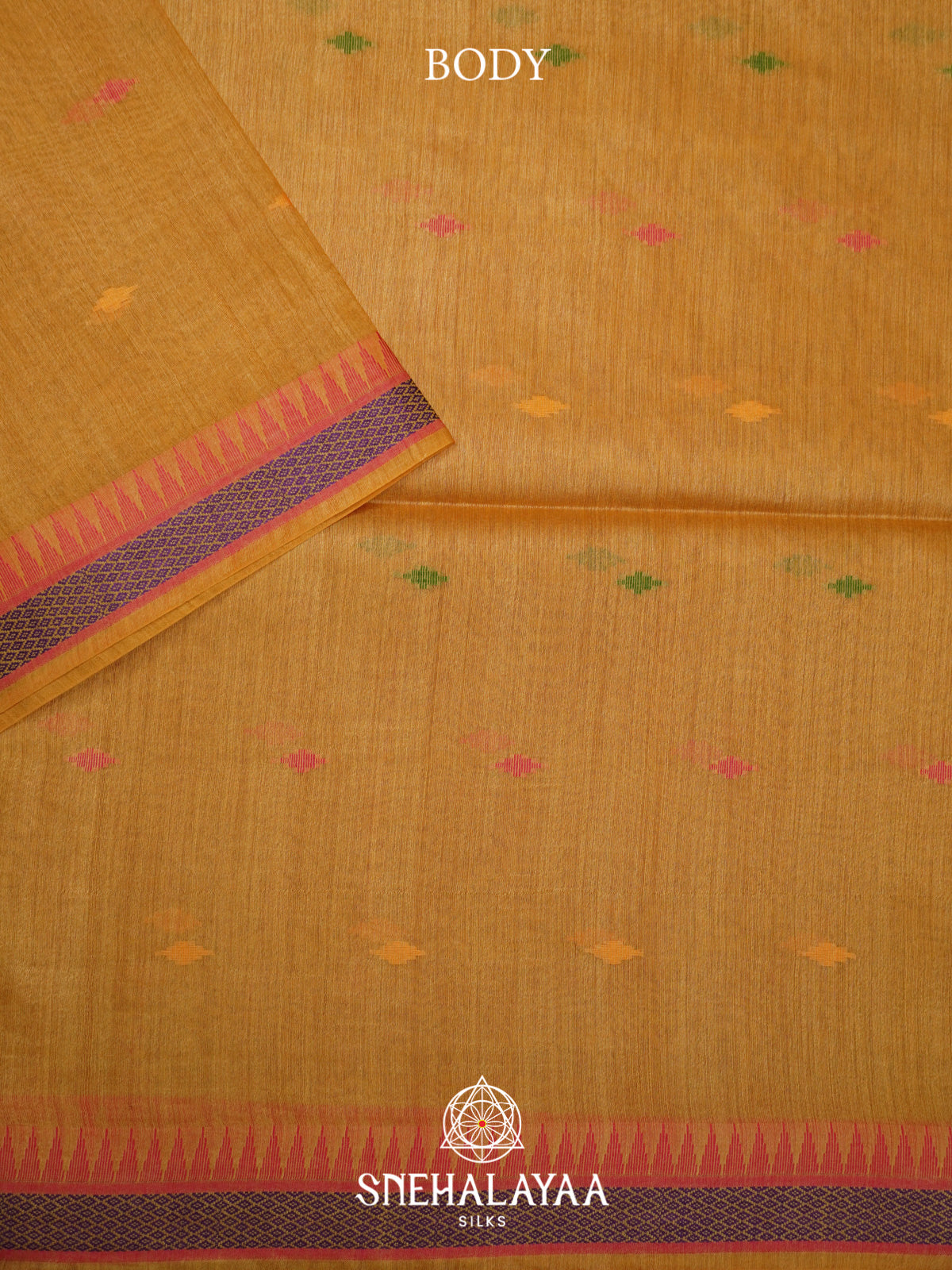 Yellow Matka Tussar Silk Saree