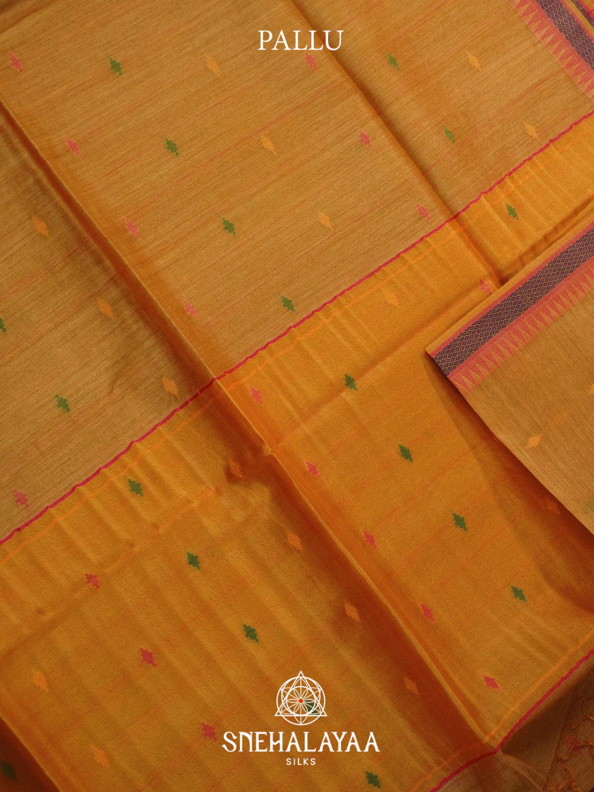 Yellow Matka Tussar Silk Saree