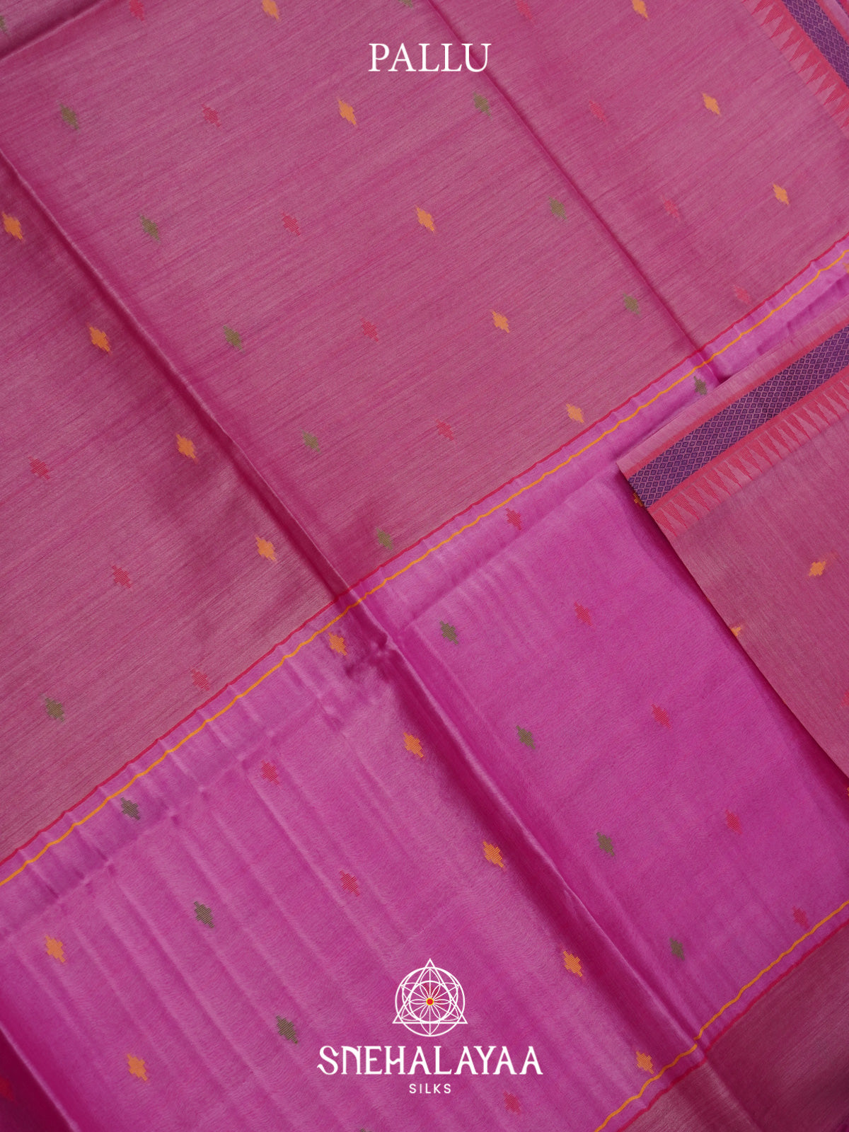 Pink Matka Tussar Silk Saree