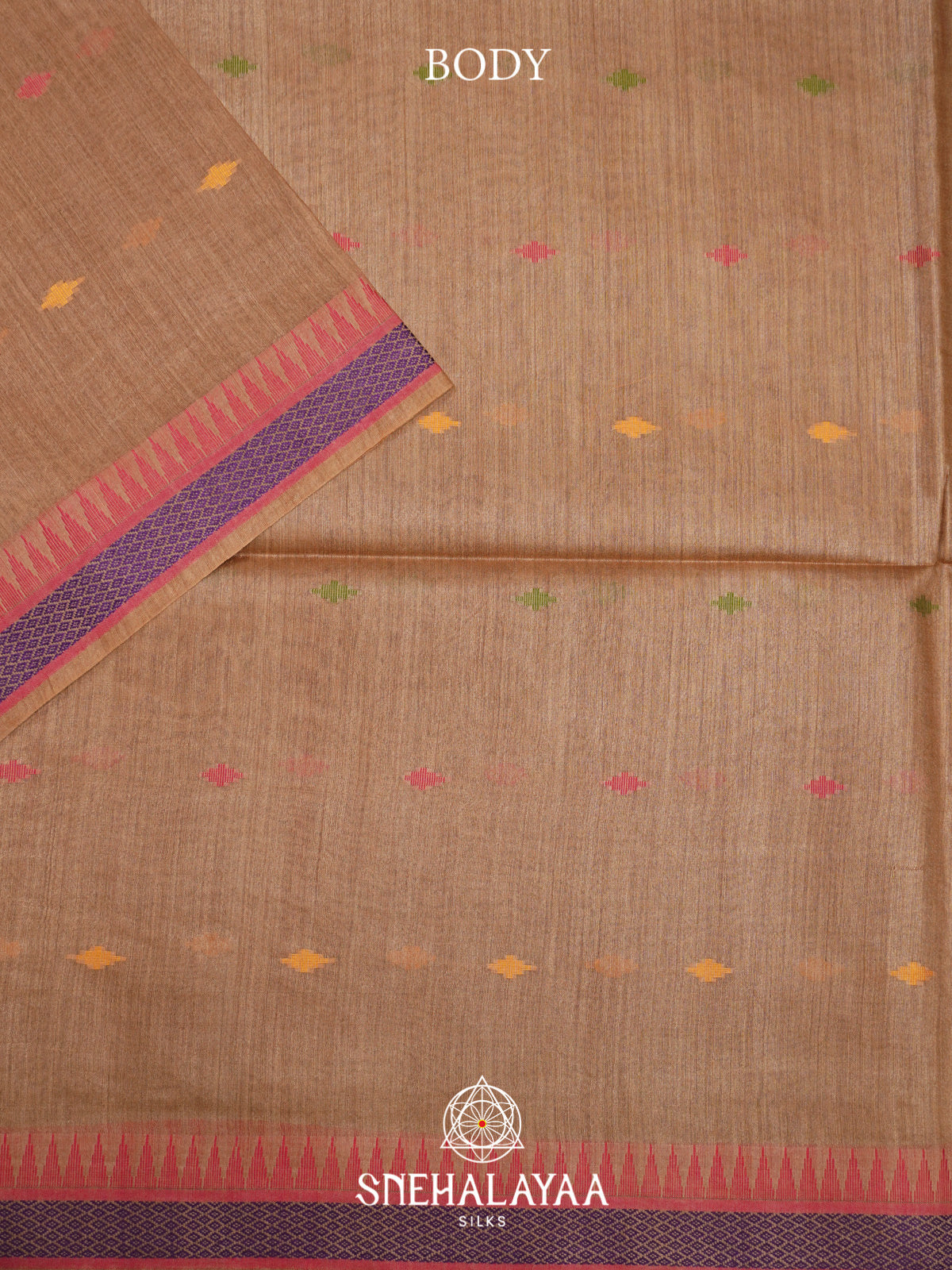 Brown Matka Tussar Silk Saree