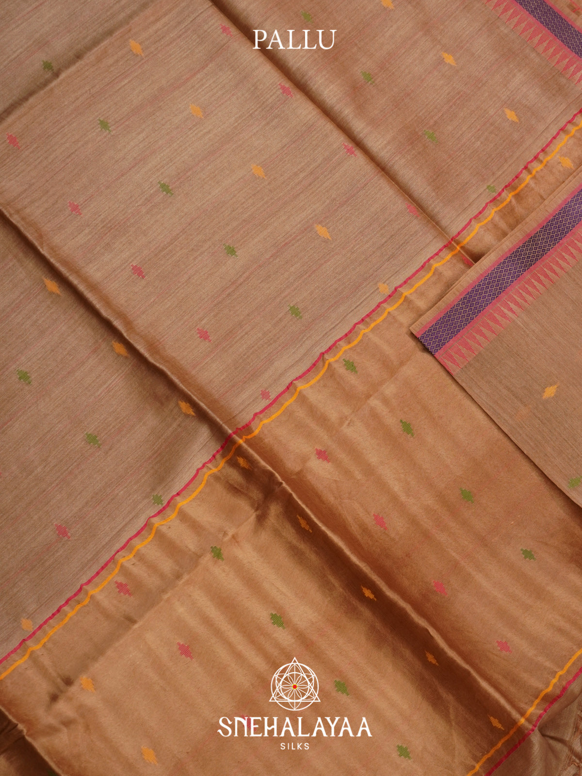 Brown Matka Tussar Silk Saree