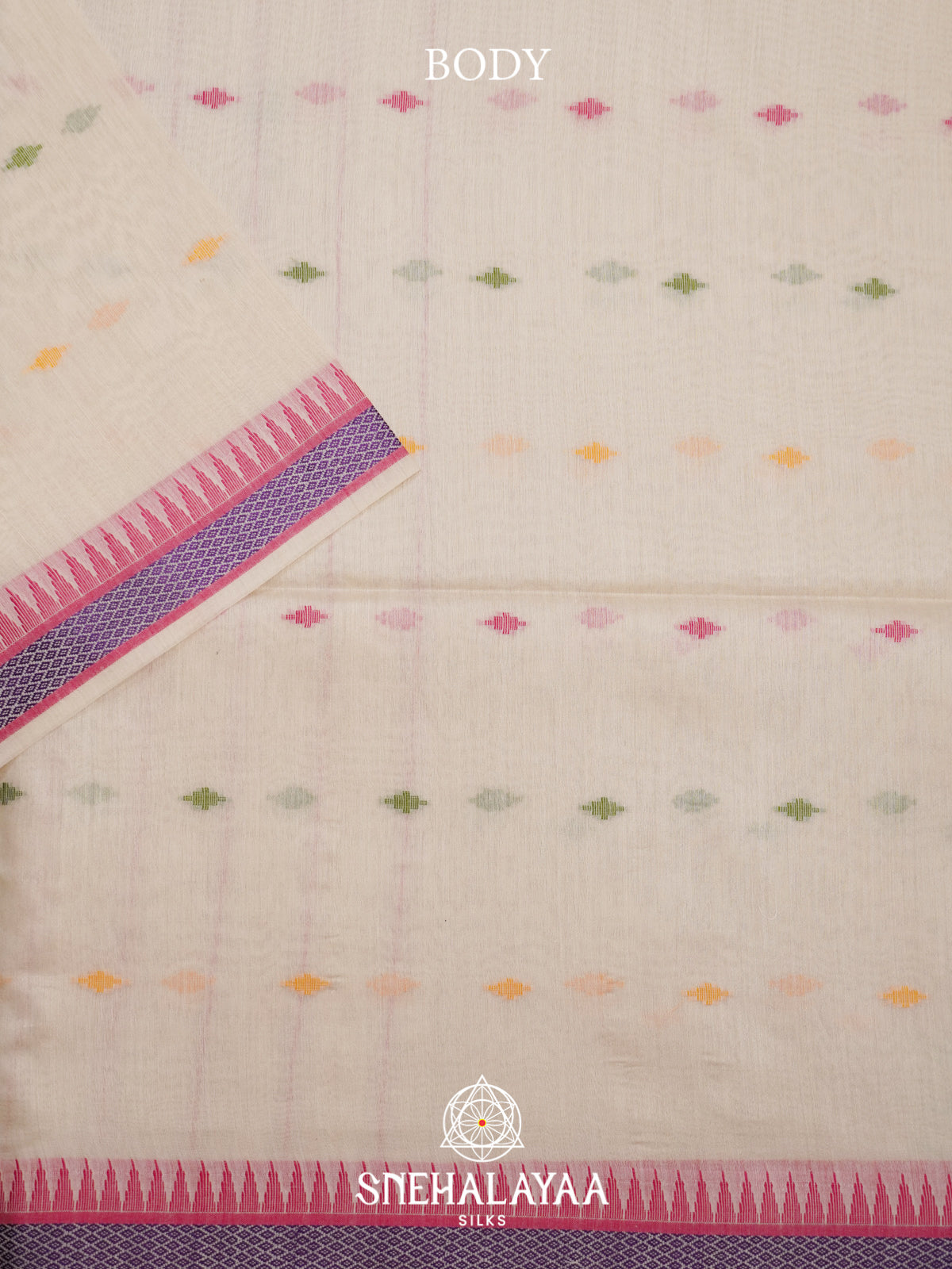 Ivory Matka Tussar Silk Saree