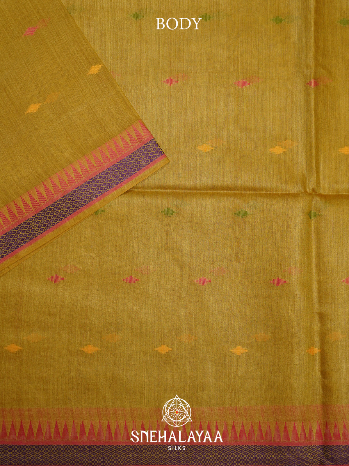 Yellow Matka Tussar Silk Saree