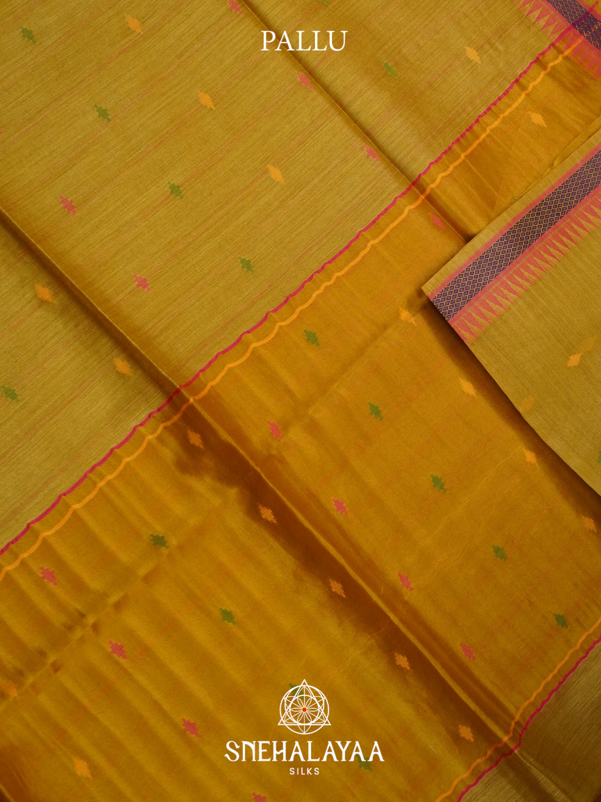 Yellow Matka Tussar Silk Saree