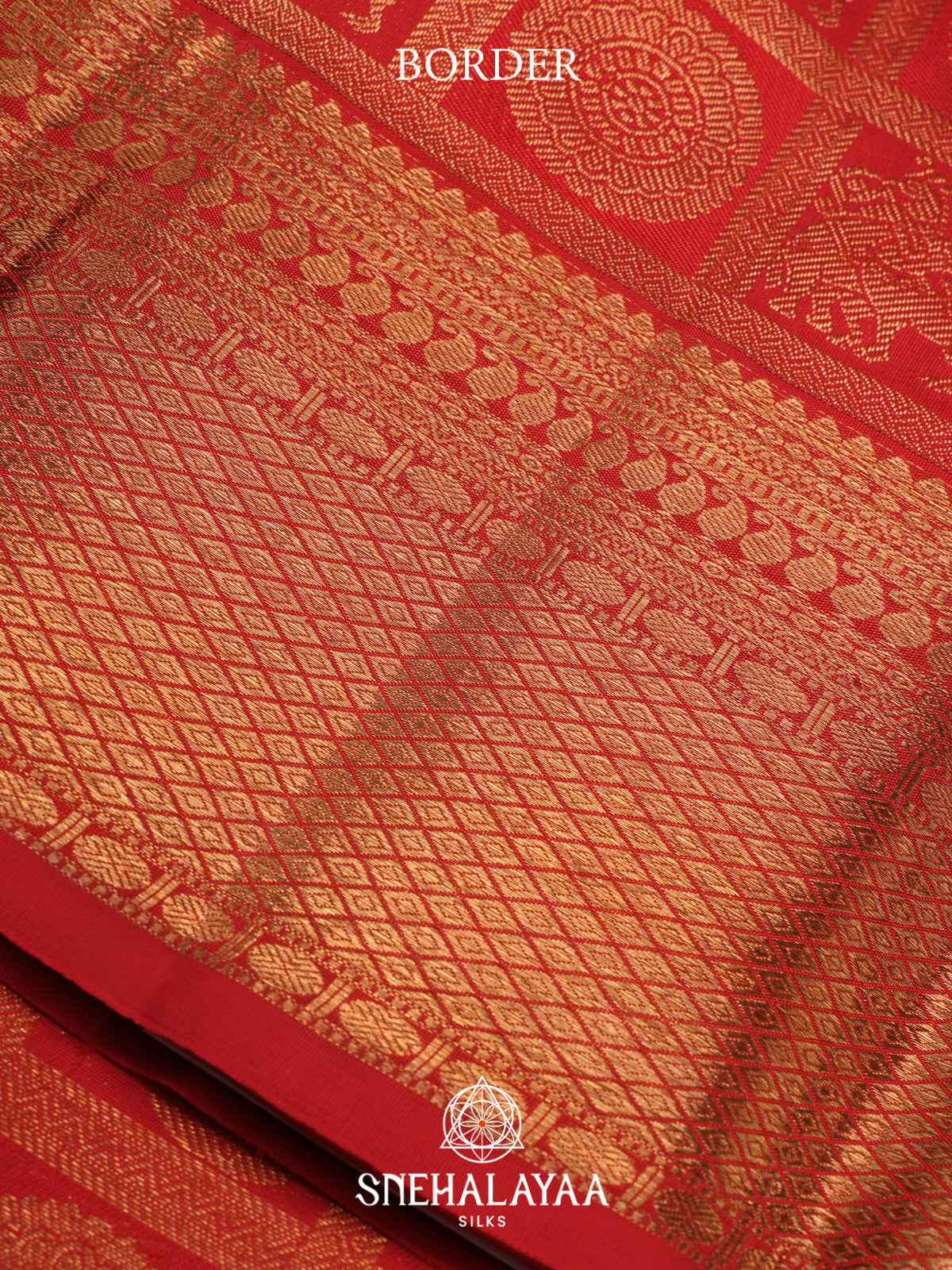 Red Kanjivaram Silk Saree with Gold Zari Traditional Motifs
