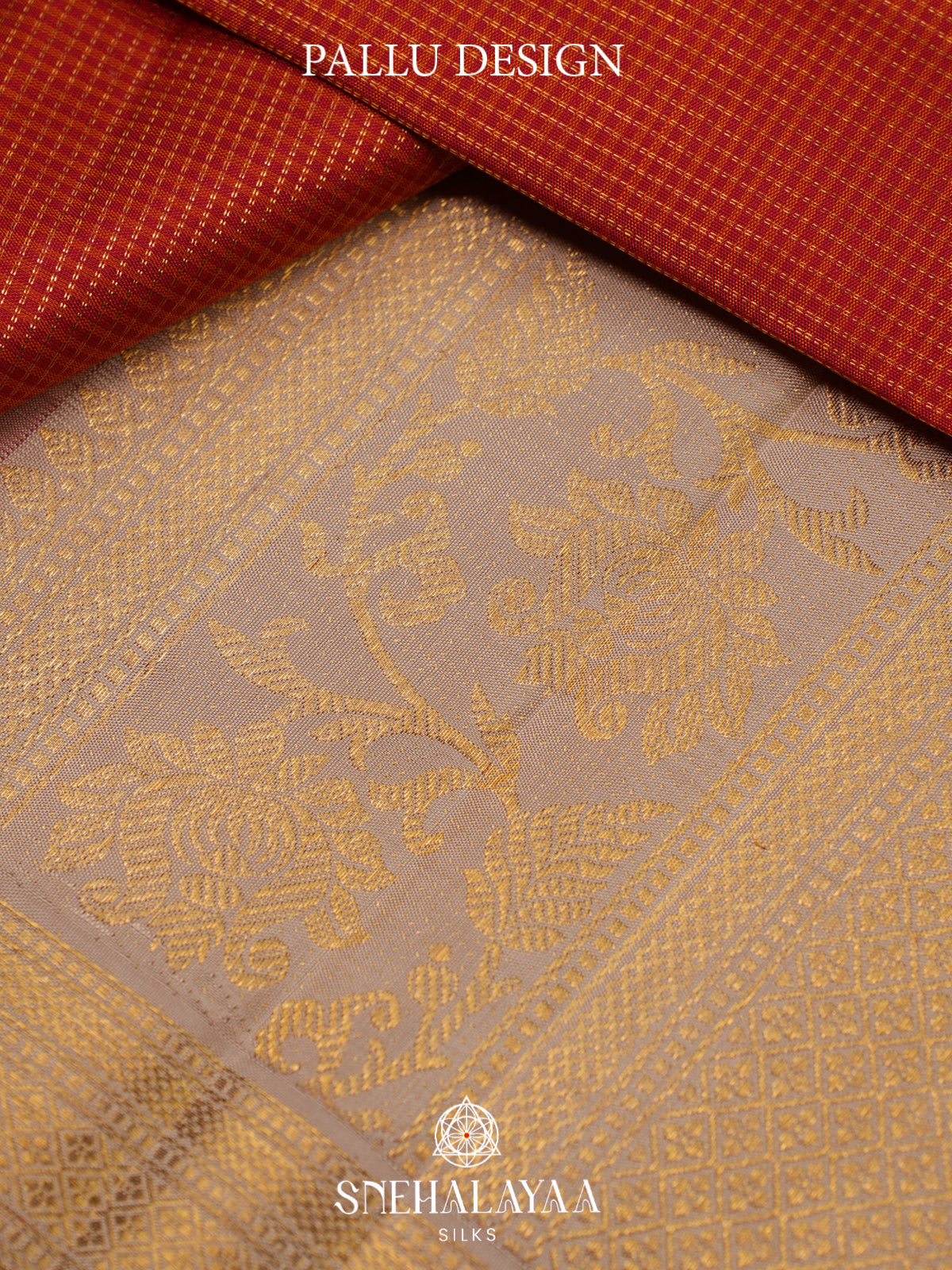Red Kanjivaram Silk Saree with Zari Floral Border