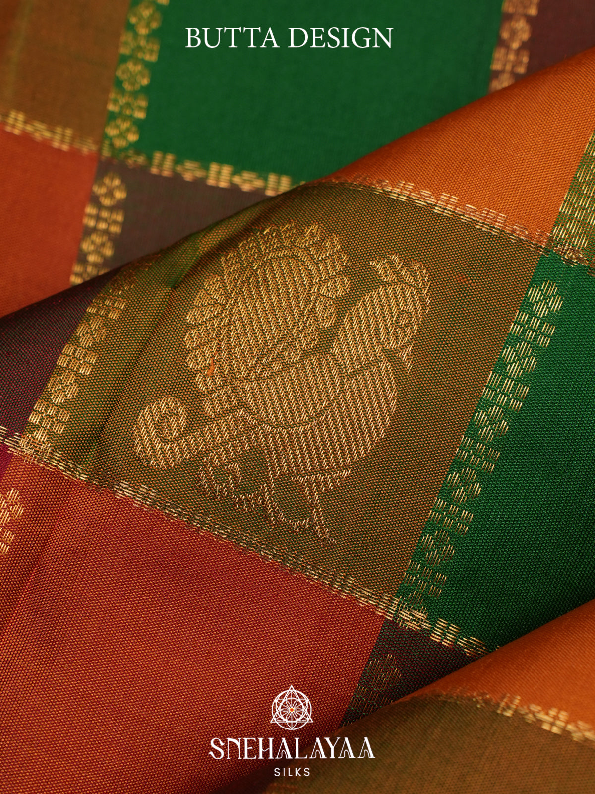 Pazhamum Palamum Kanjivaram Silk Saree with Peacock Zari Buttas and Gold Zari Border