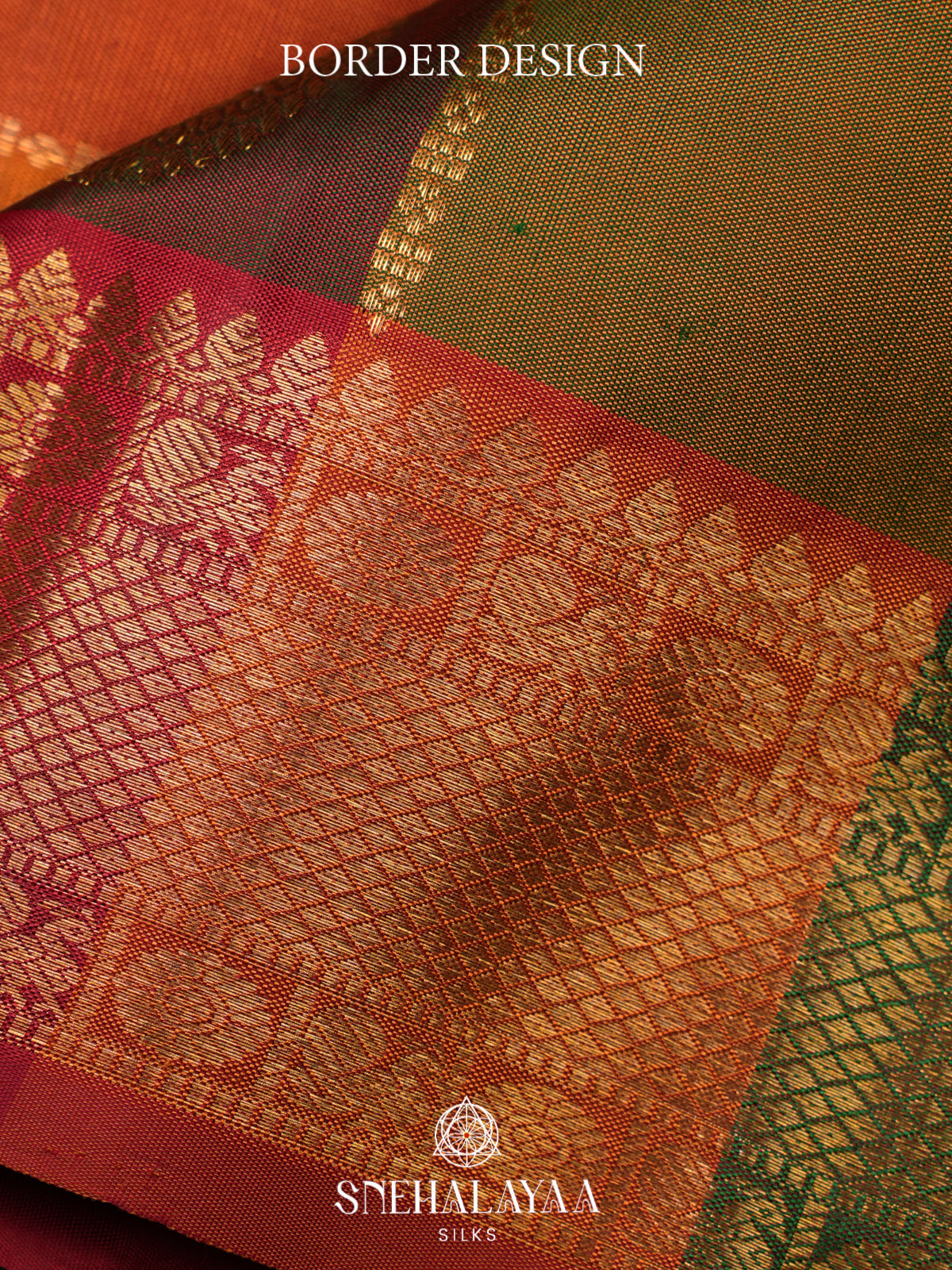 Pazhamum Palamum Kanjivaram Silk Saree with Peacock Zari Buttas and Gold Zari Border