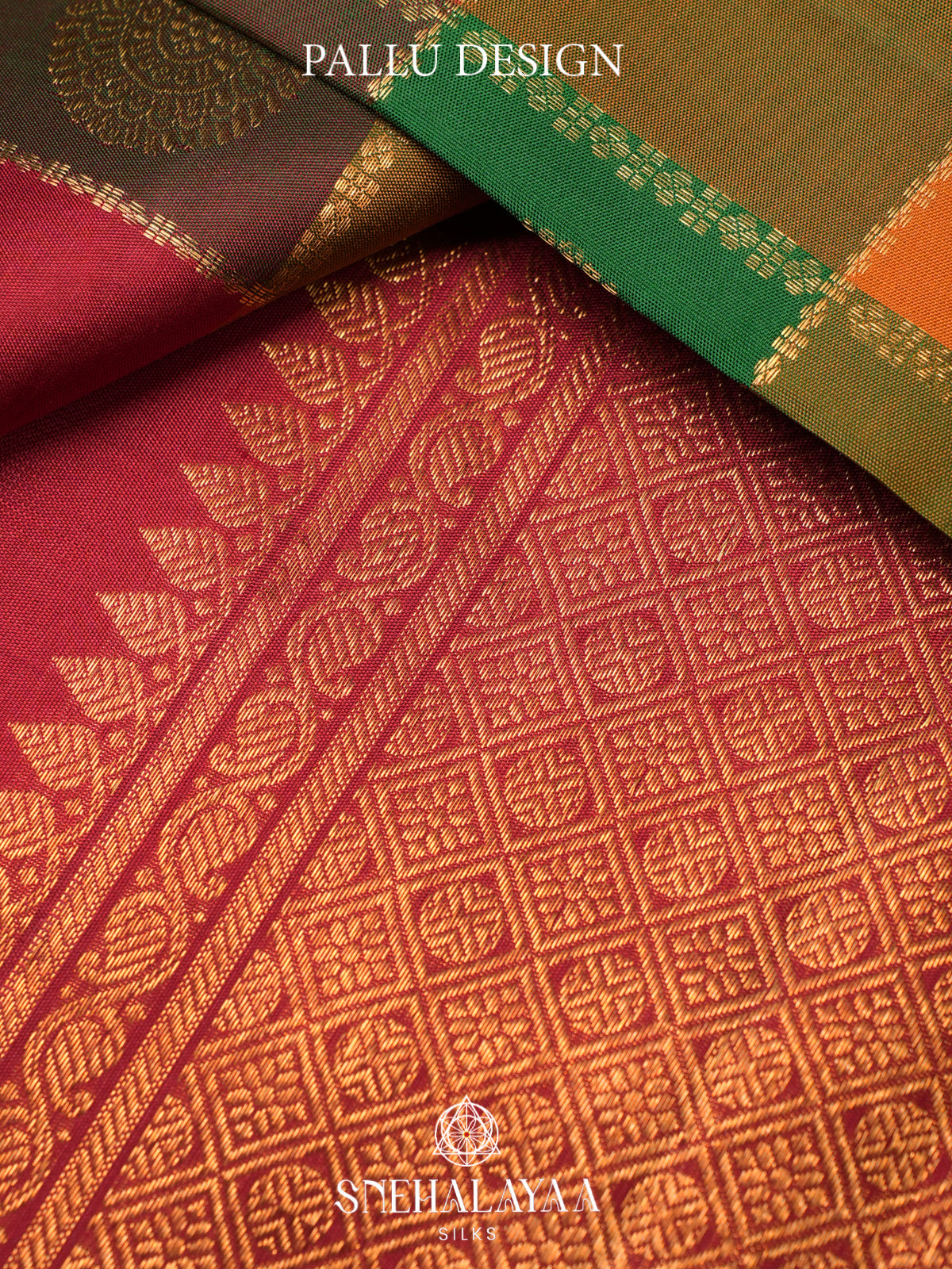 Pazhamum Palamum Kanjivaram Silk Saree with Peacock Zari Buttas and Gold Zari Border