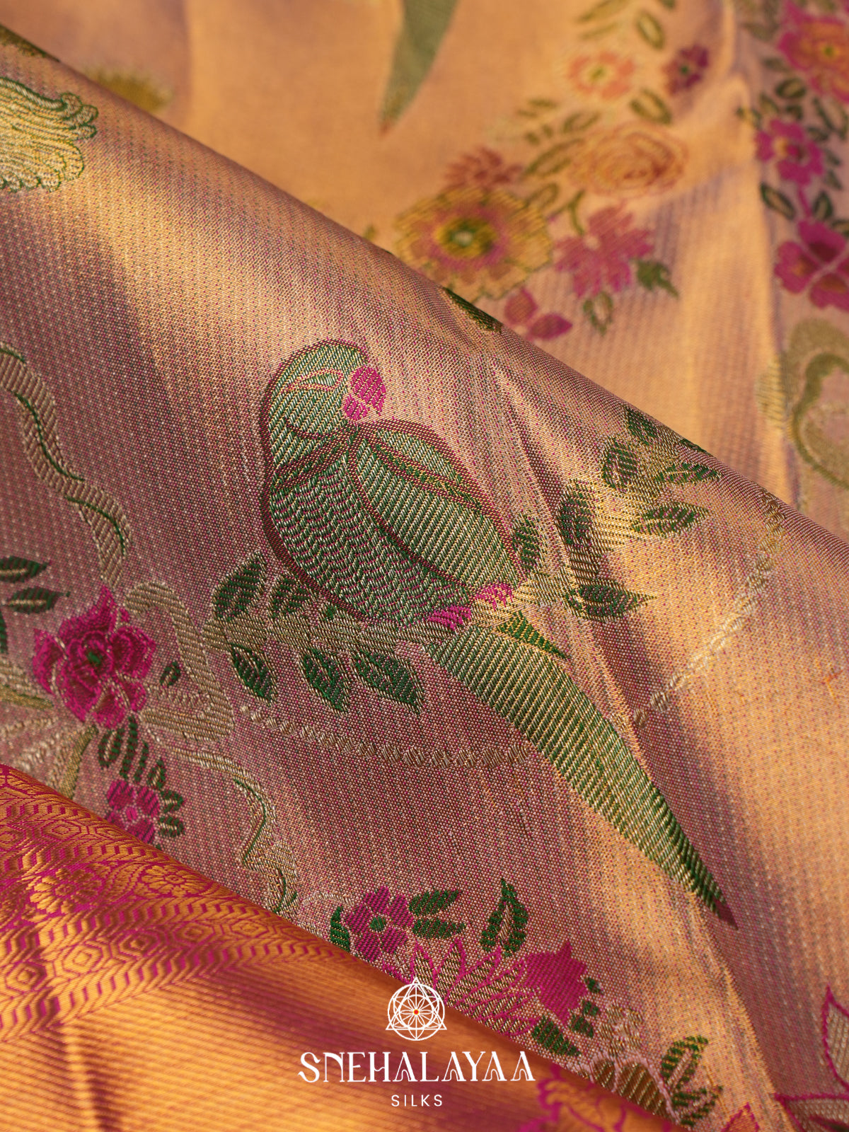 Rose Pink Kanjivaram Silk Saree