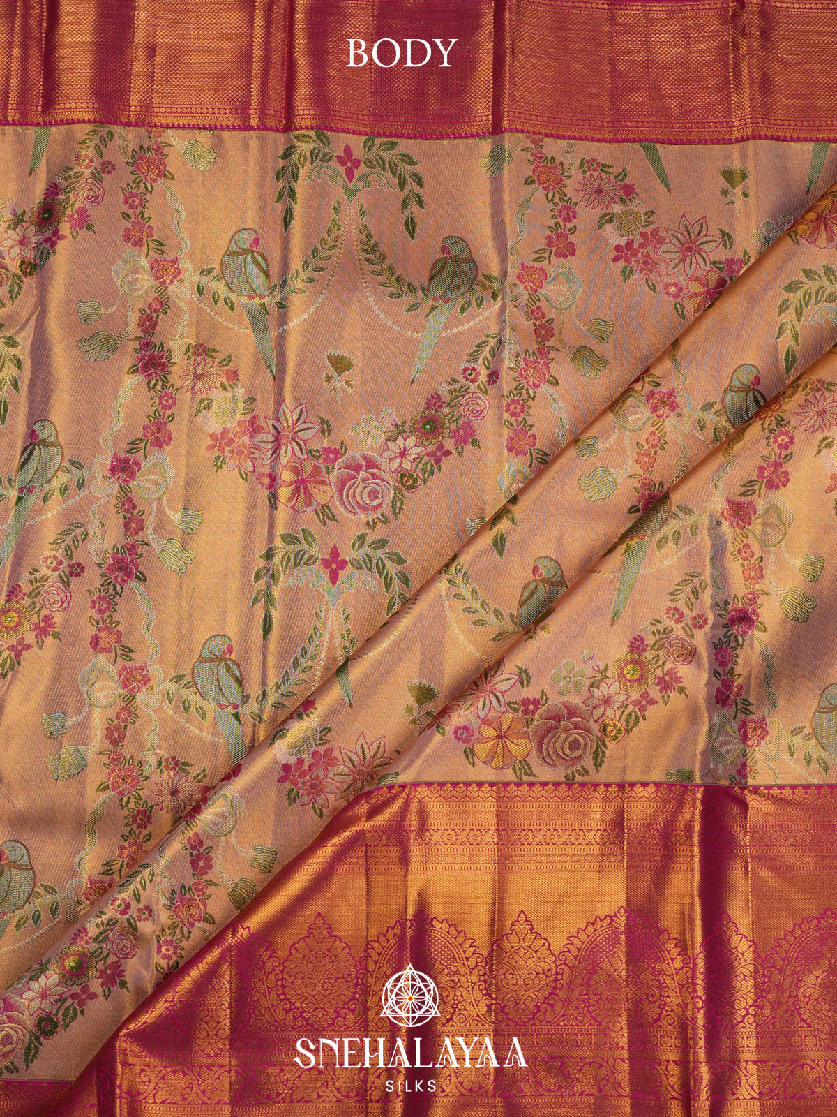 Rose Pink Kanjivaram Silk Saree