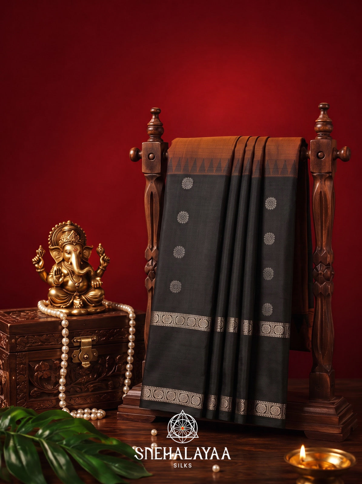 Rust Kanjivaram Silk Saree