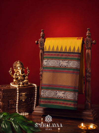 Yellow Kanjivaram Silk Saree
