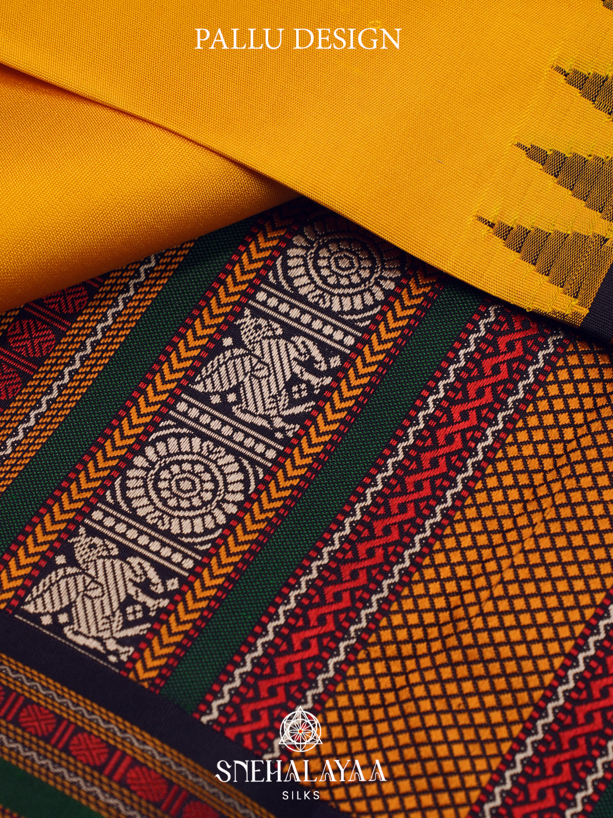 Yellow Kanjivaram Silk Saree