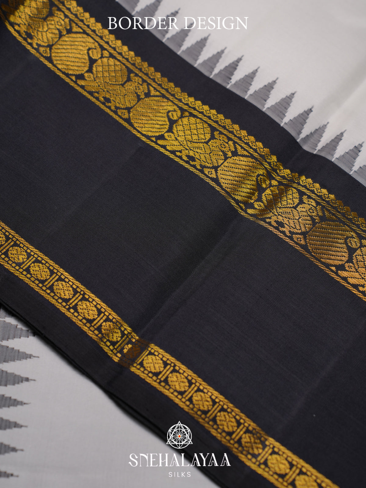 Multi Colour Checked Kanjivaram Silk Saree with Black Rettapet Zari Border