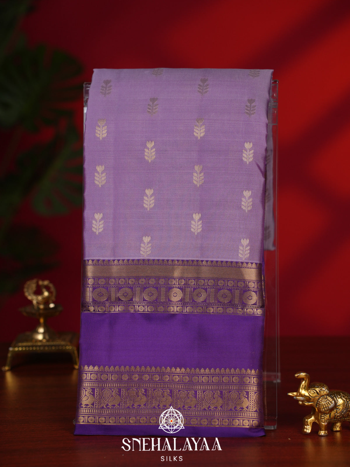 Lilac Kanjivaram Silk Saree