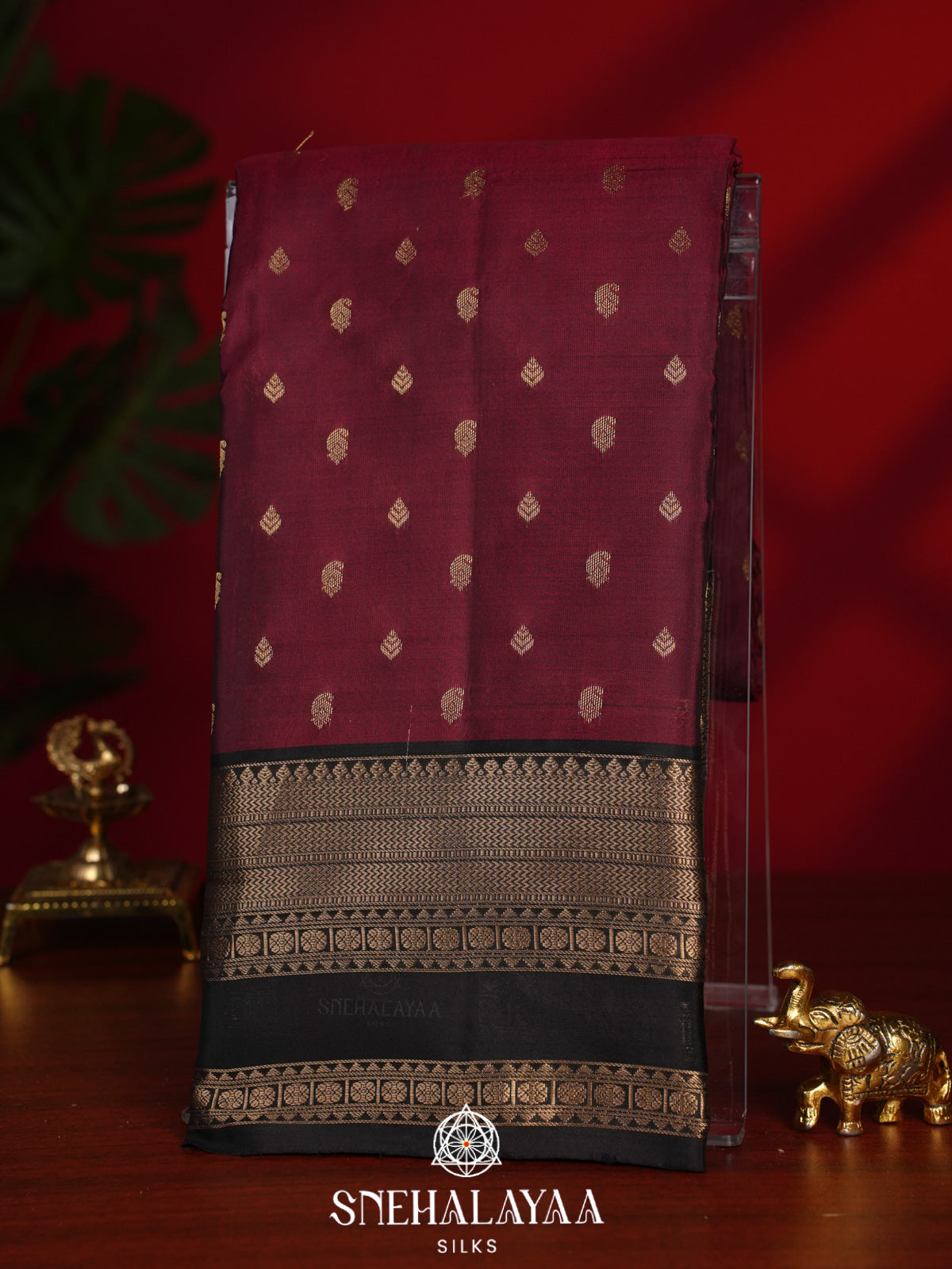 Maroon Kanjivaram Silk Saree
