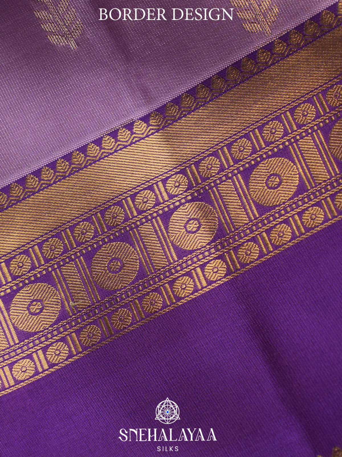 Lilac Kanjivaram Silk Saree