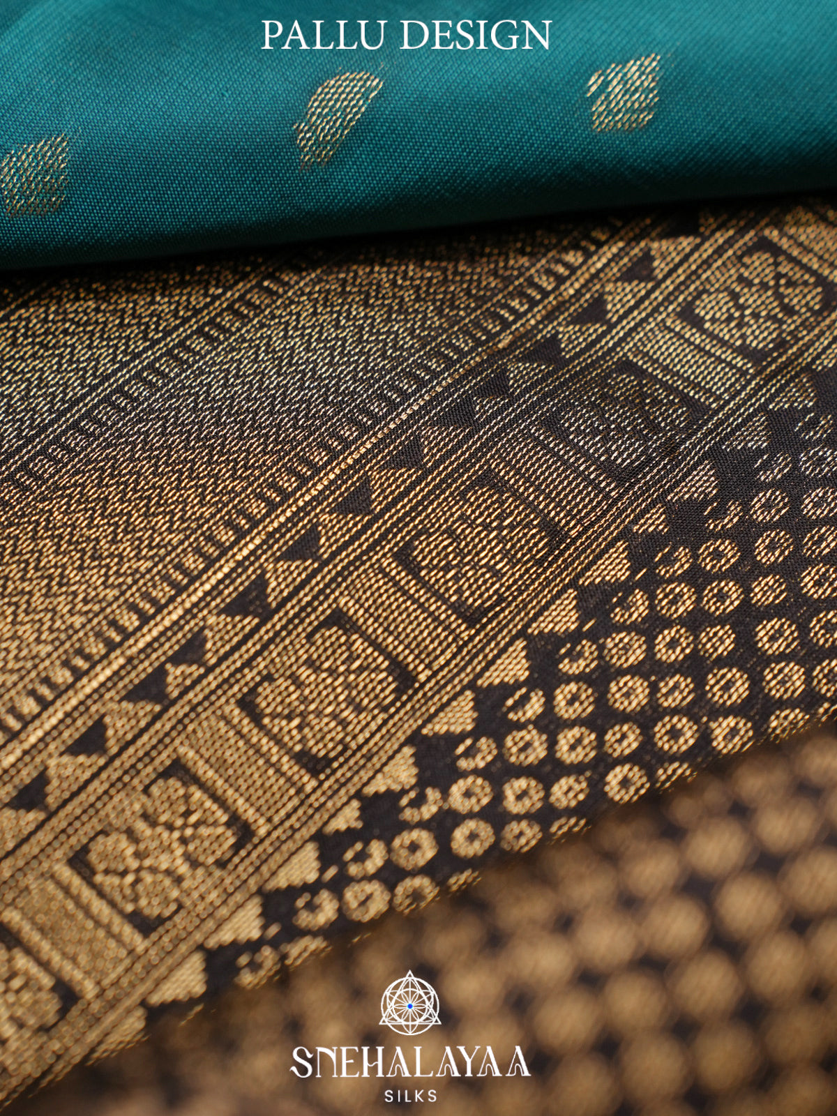 Teal Blue Kanjivaram Silk Saree