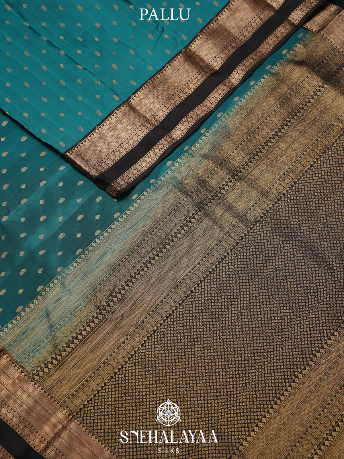 Teal Blue Kanjivaram Silk Saree