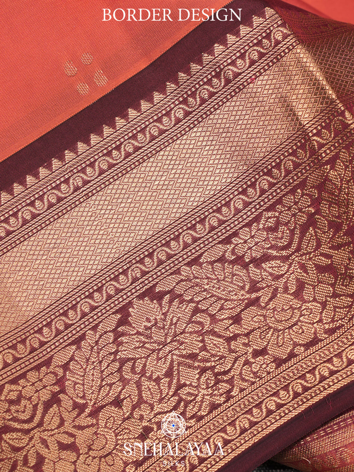 Coral Pink Kanjivaram Silk Saree