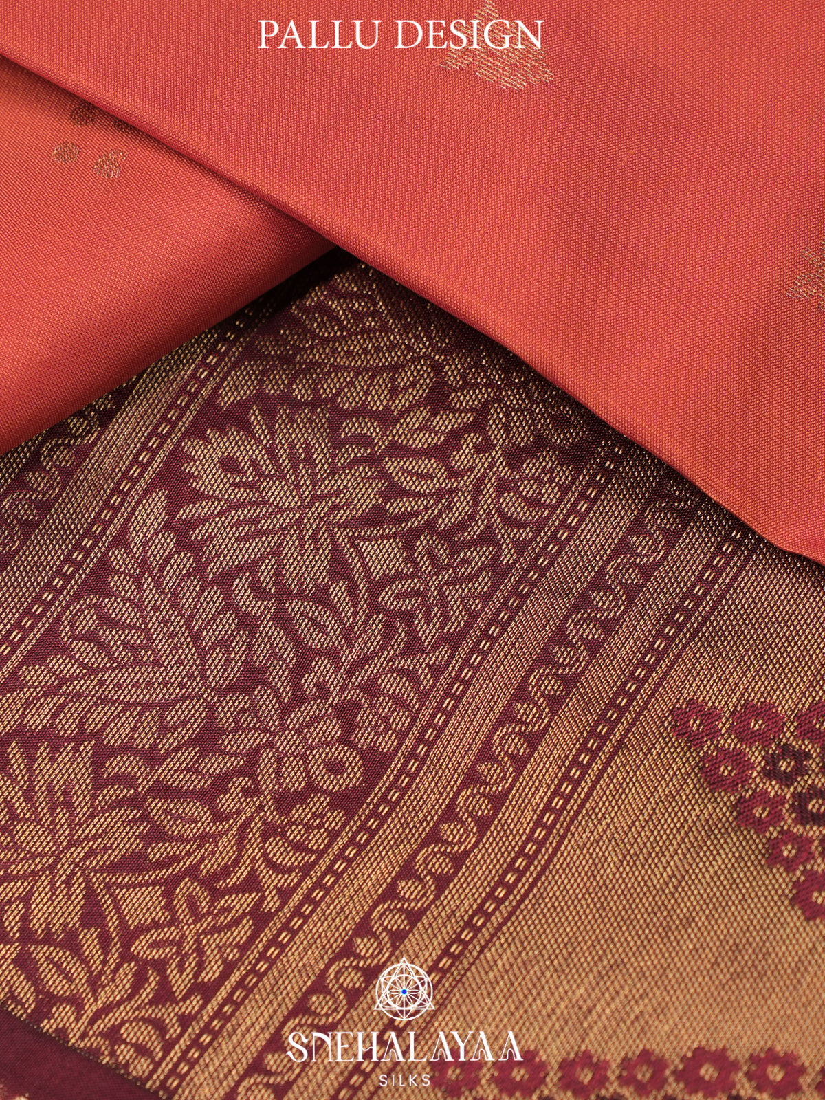 Coral Pink Kanjivaram Silk Saree