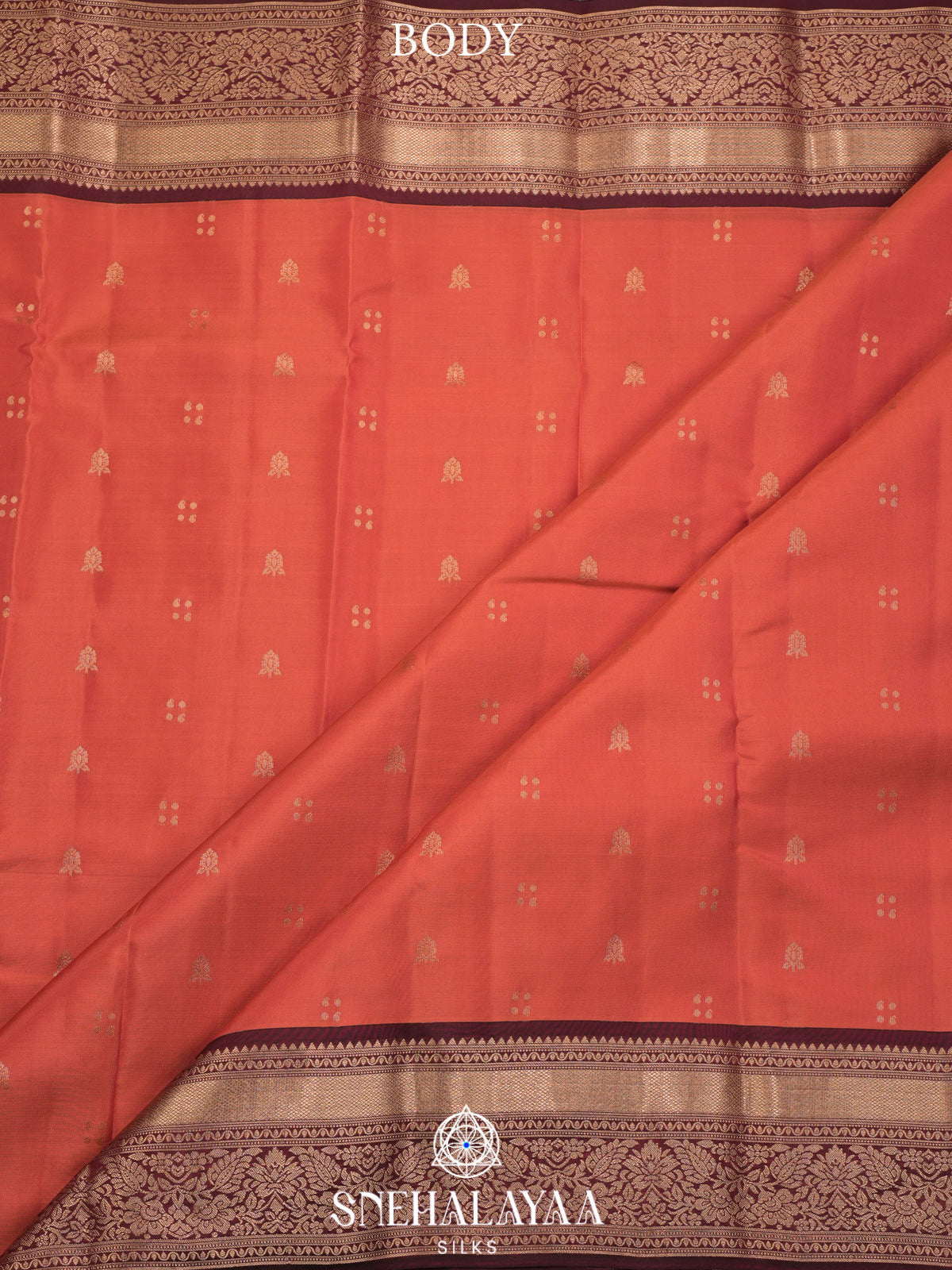 Coral Pink Kanjivaram Silk Saree