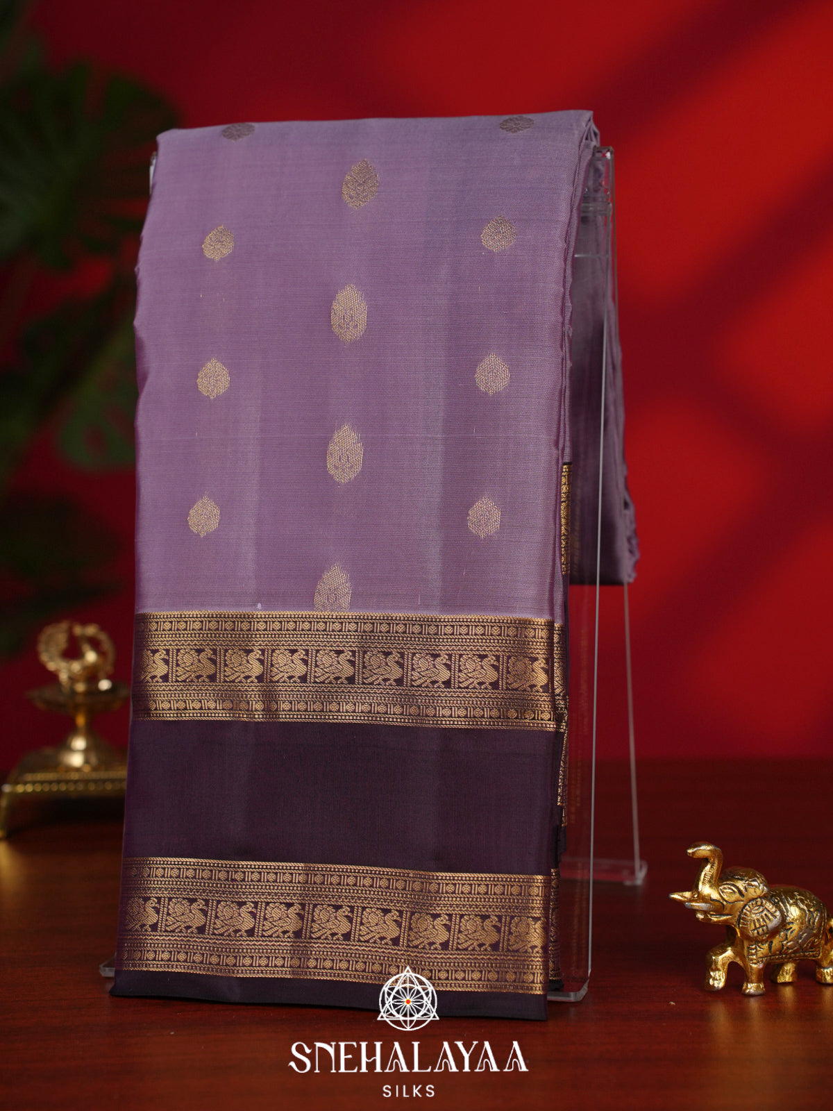 Lilac Kanjivaram Silk Saree