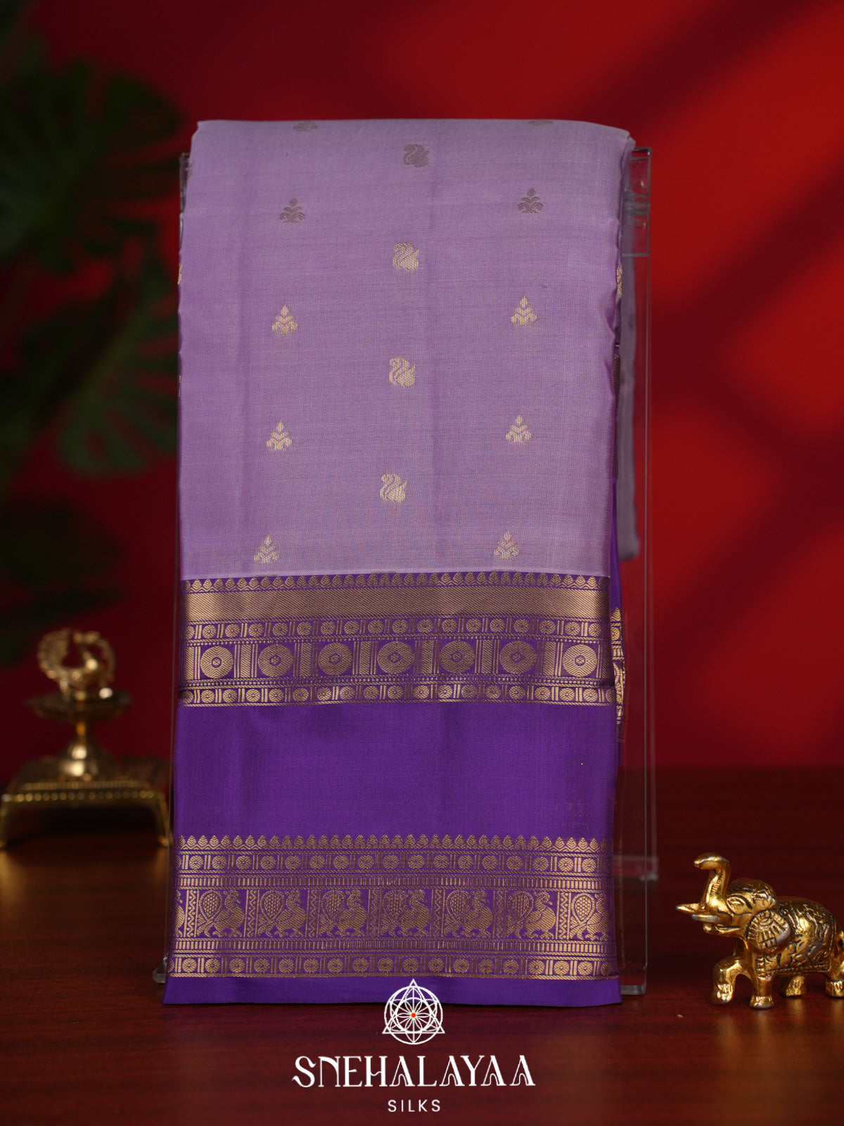 Lilac Kanjivaram Silk Saree