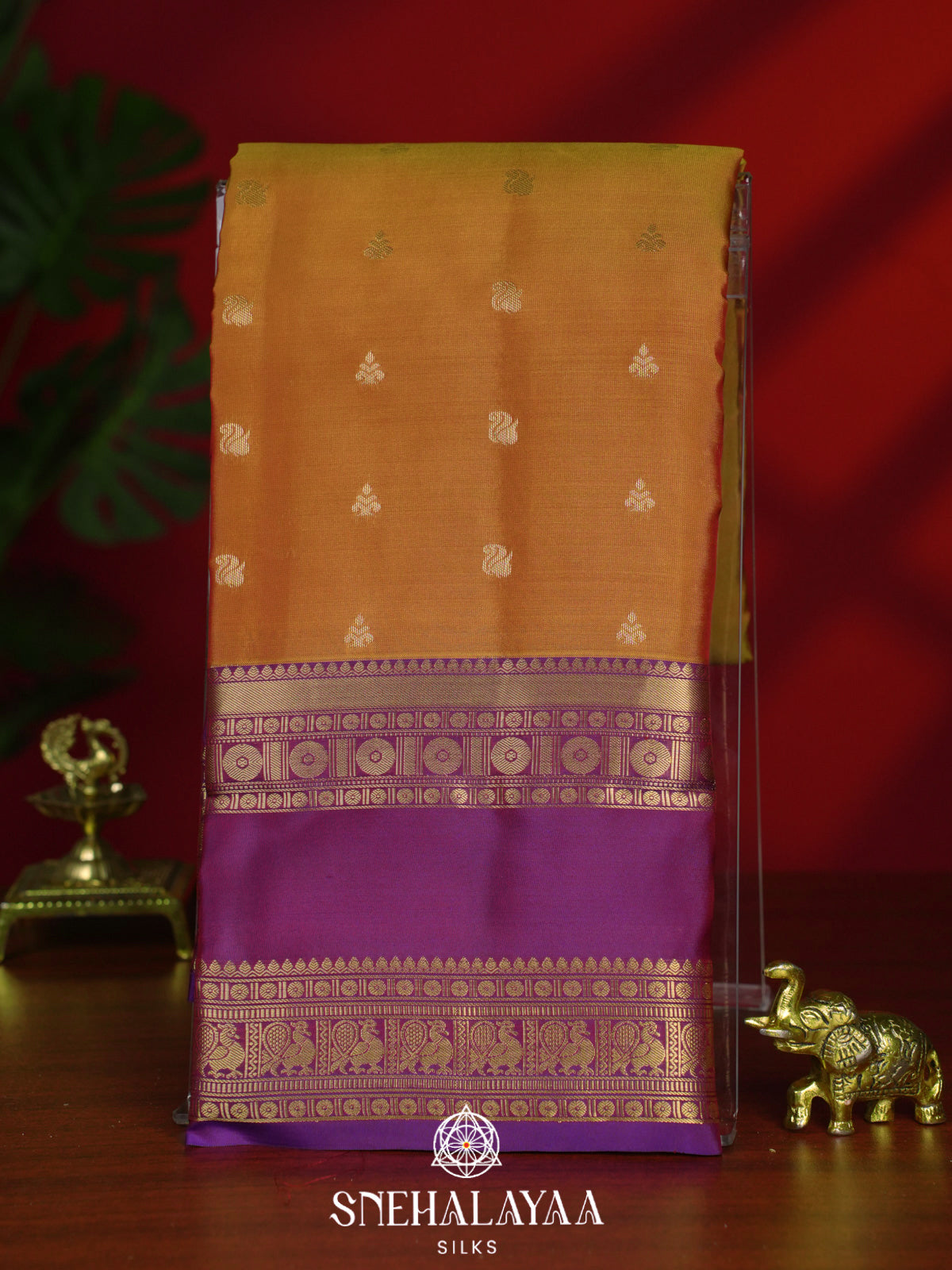 Orange Kanjivaram Silk Saree