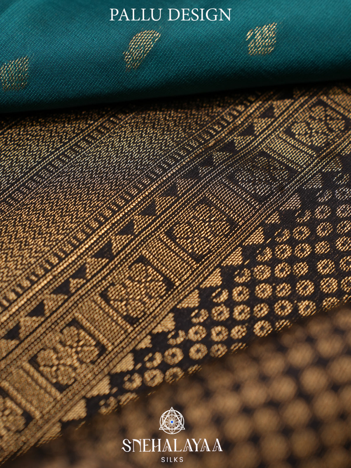 Teal Blue Kanjivaram Silk Saree