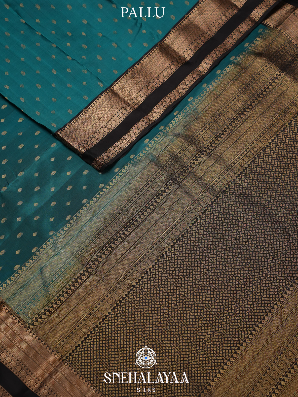 Teal Blue Kanjivaram Silk Saree