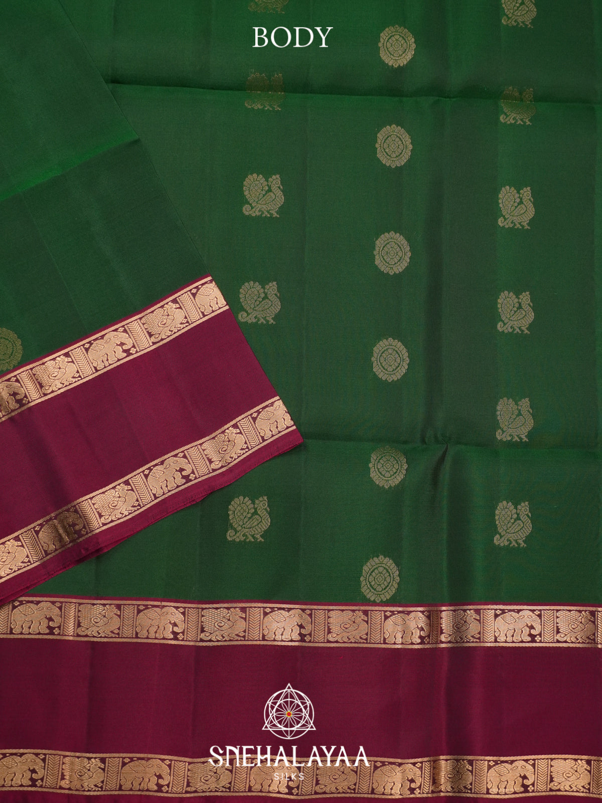 Forest Green Soft Silk Saree