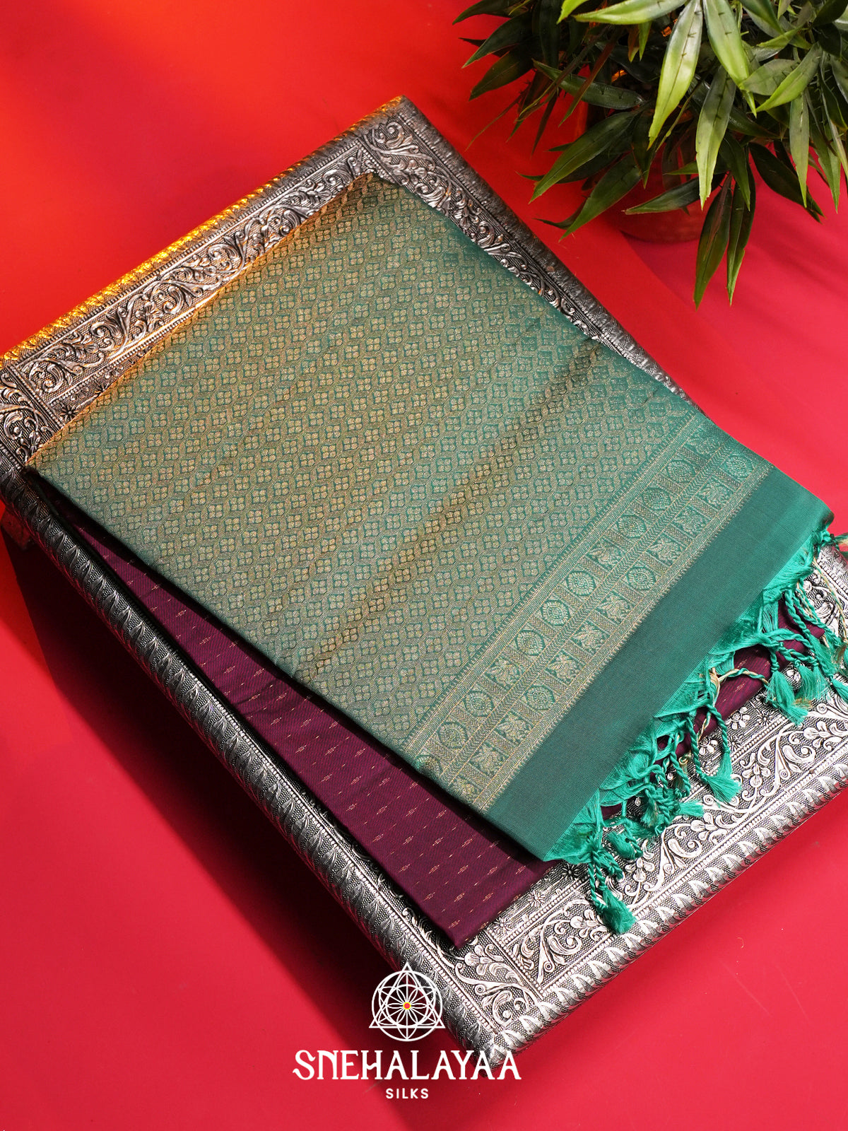 Wine Soft Silk Saree