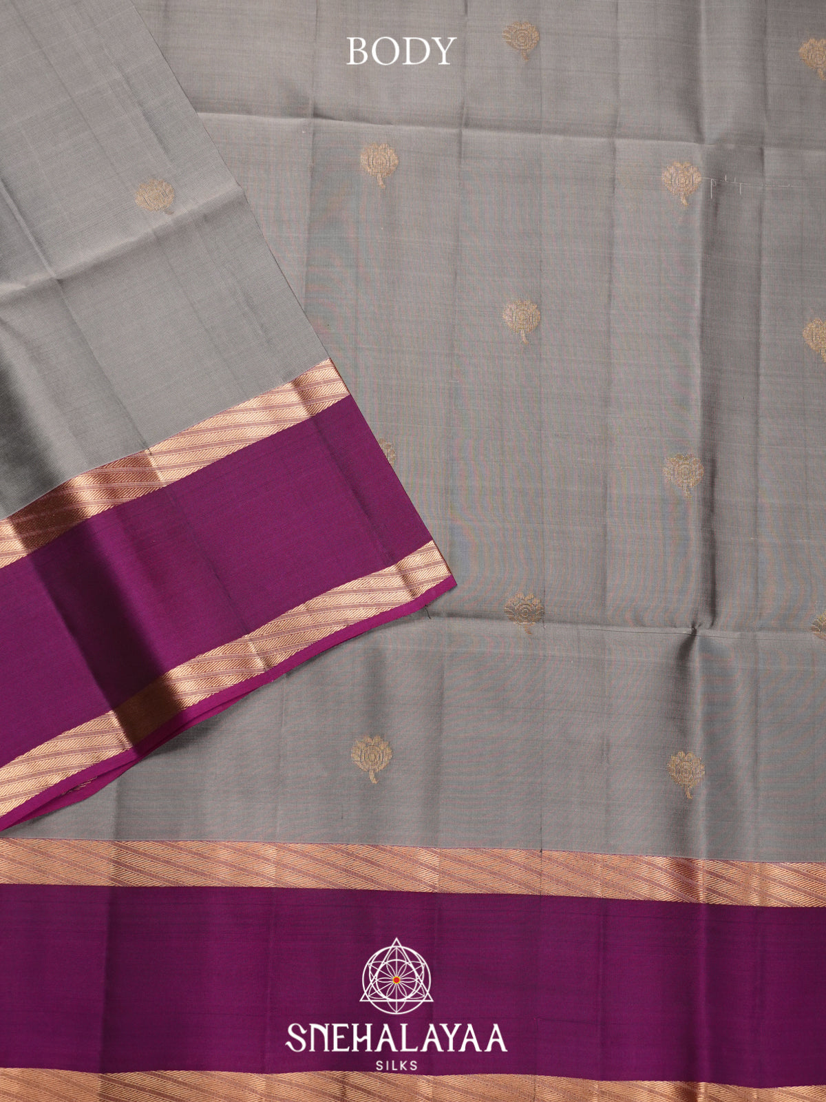 Grey Soft Silk Saree