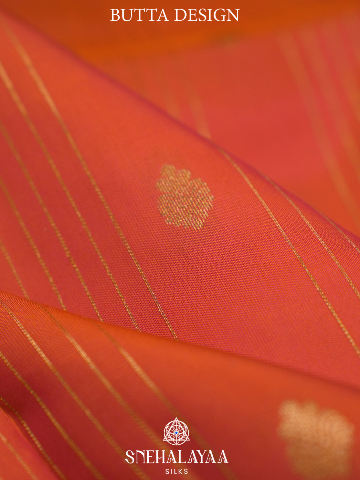 Coral Peach Kanjivaram Silk Saree
