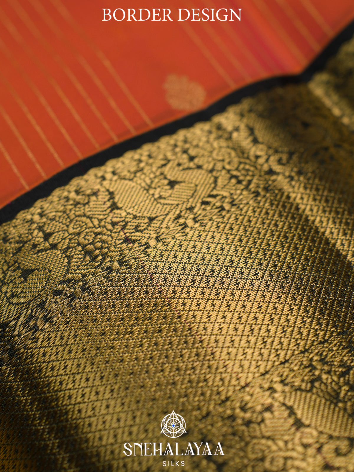 Coral Peach Kanjivaram Silk Saree