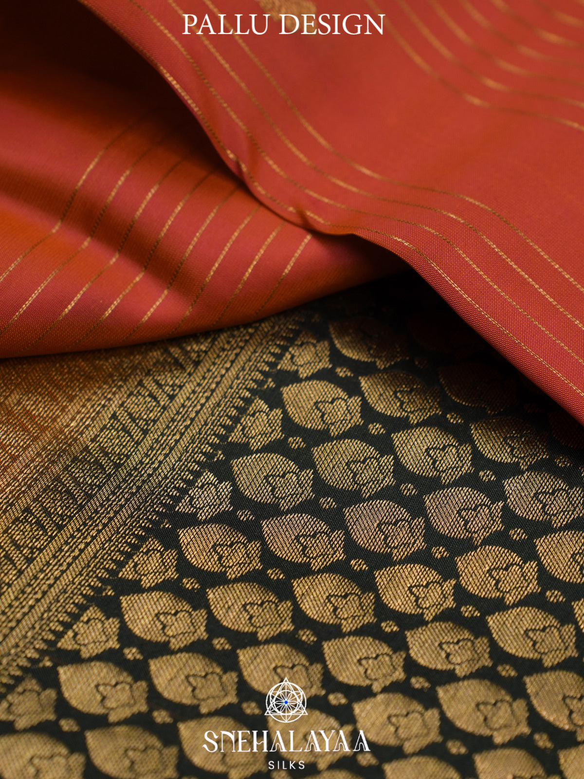 Coral Peach Kanjivaram Silk Saree