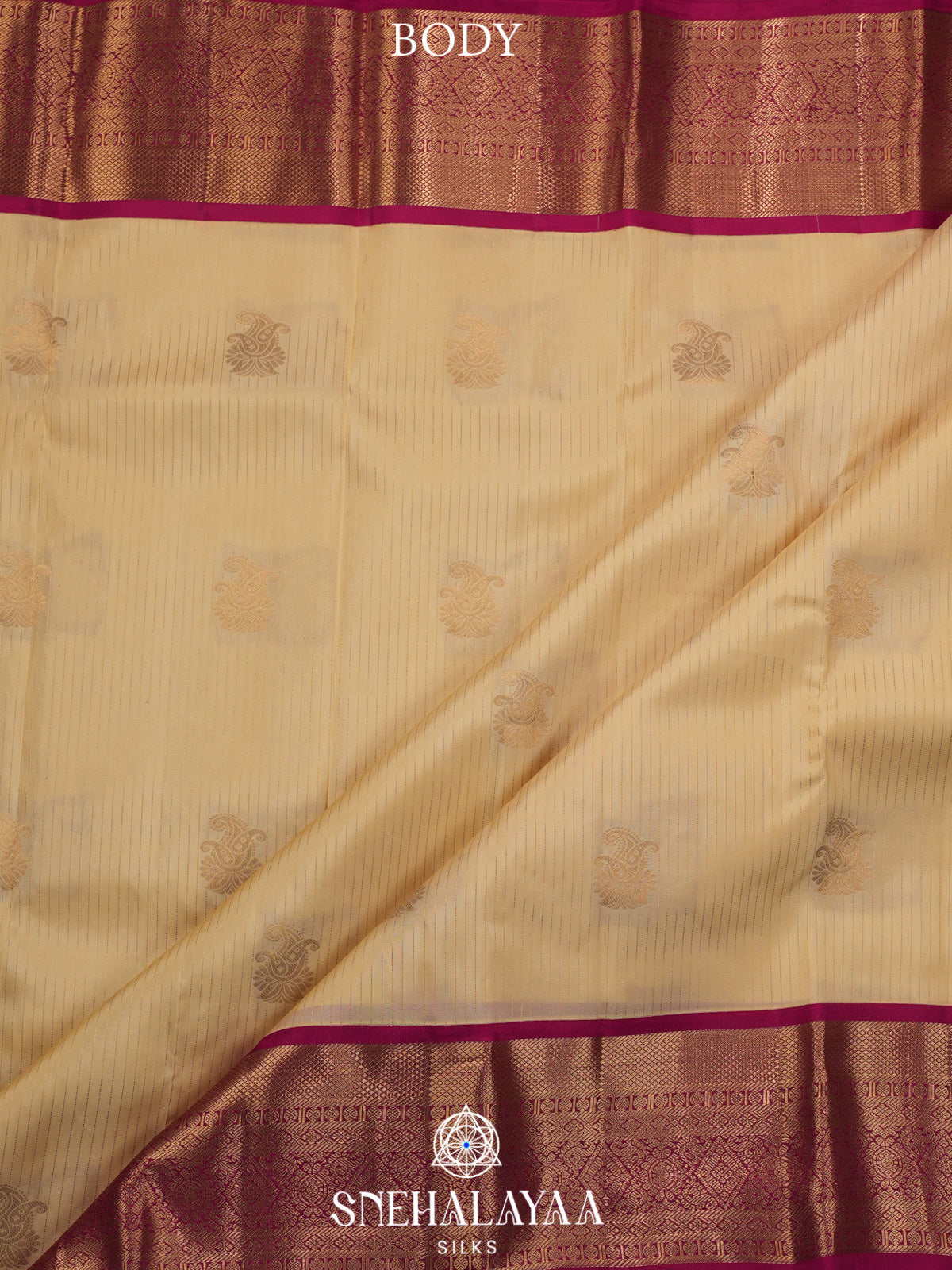 Cream Kanjivaram Silk Saree