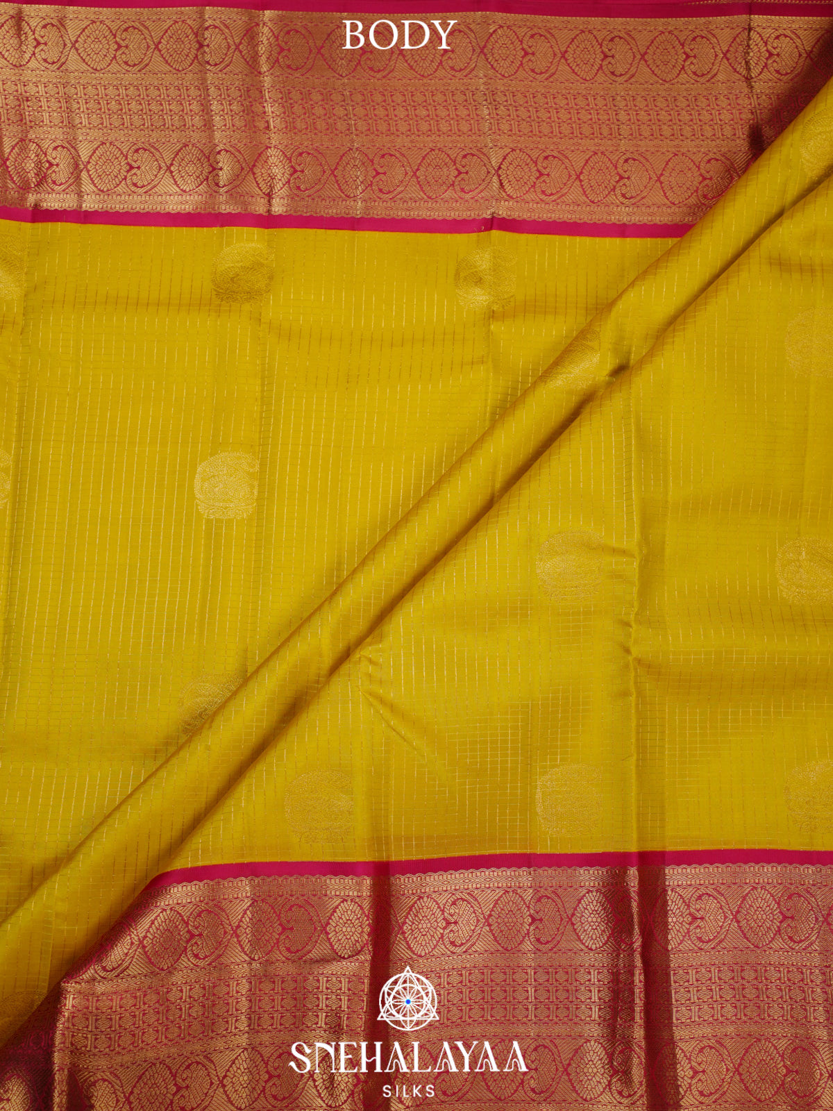 Lemon Yellow Kanjivaram Silk Saree