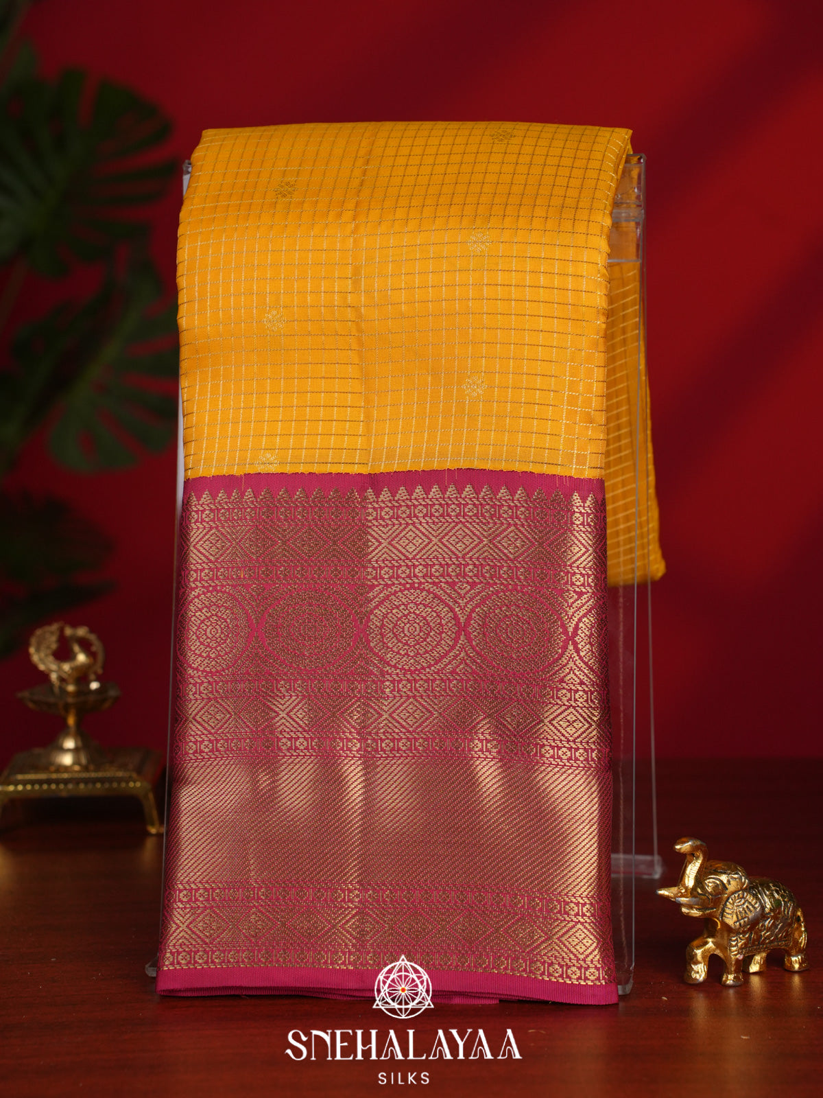 Mango Yellow Kanjivaram Silk Saree
