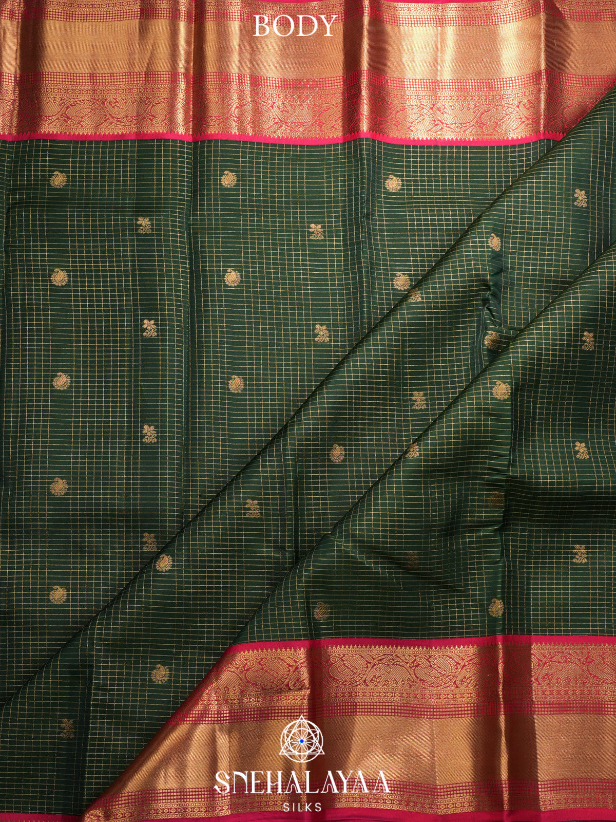 Forest Green Kanjivaram Silk Saree