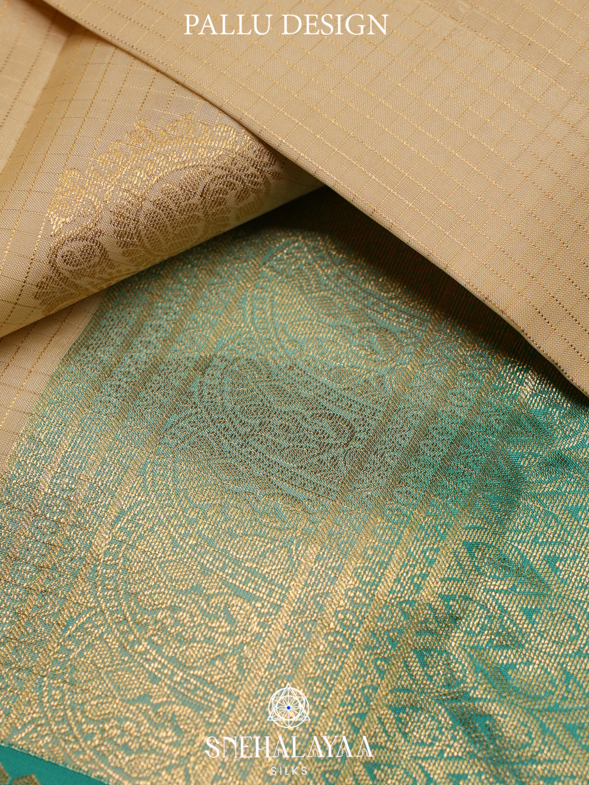 Cream Kanjivaram Silk Saree