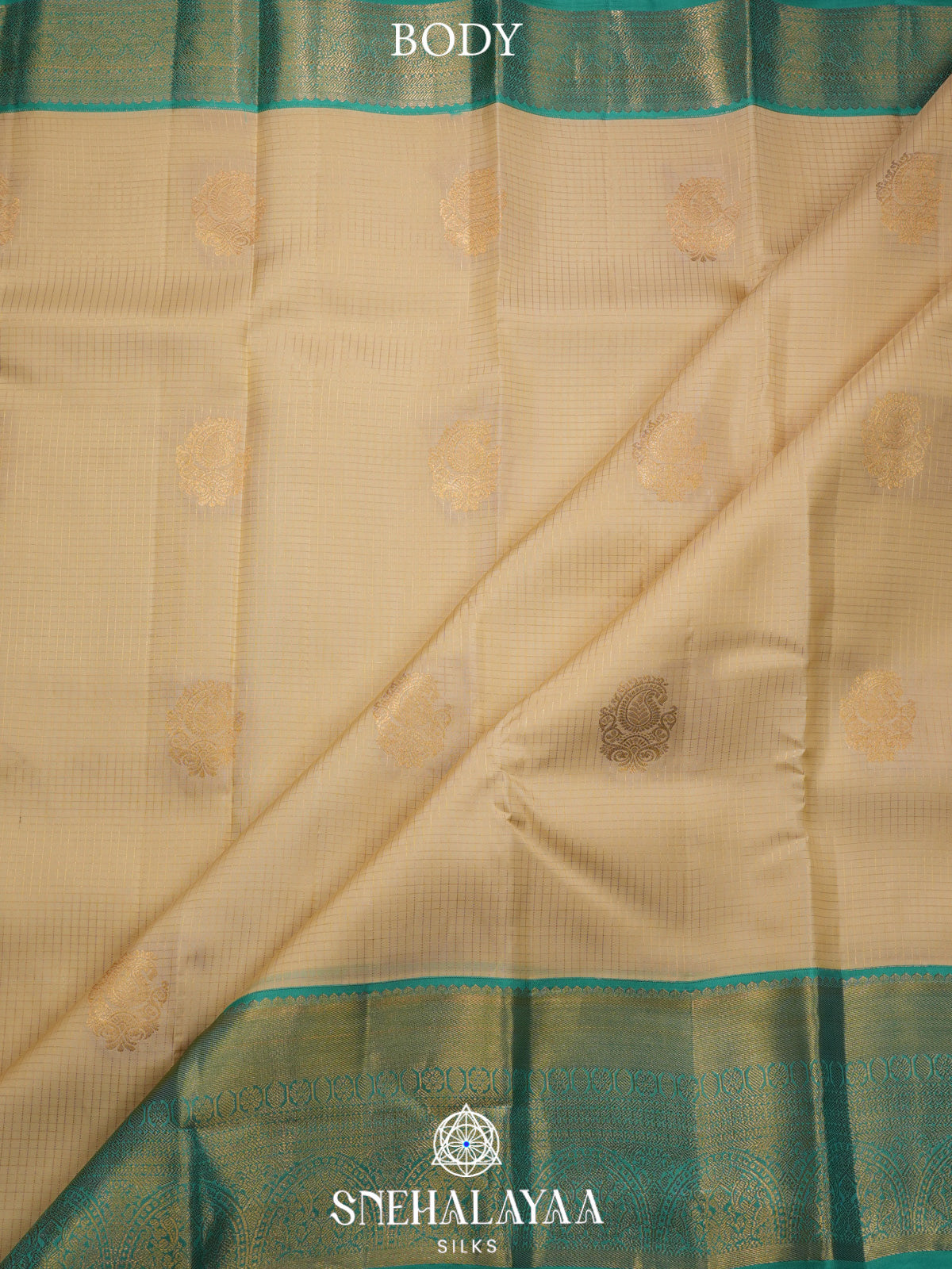 Cream Kanjivaram Silk Saree