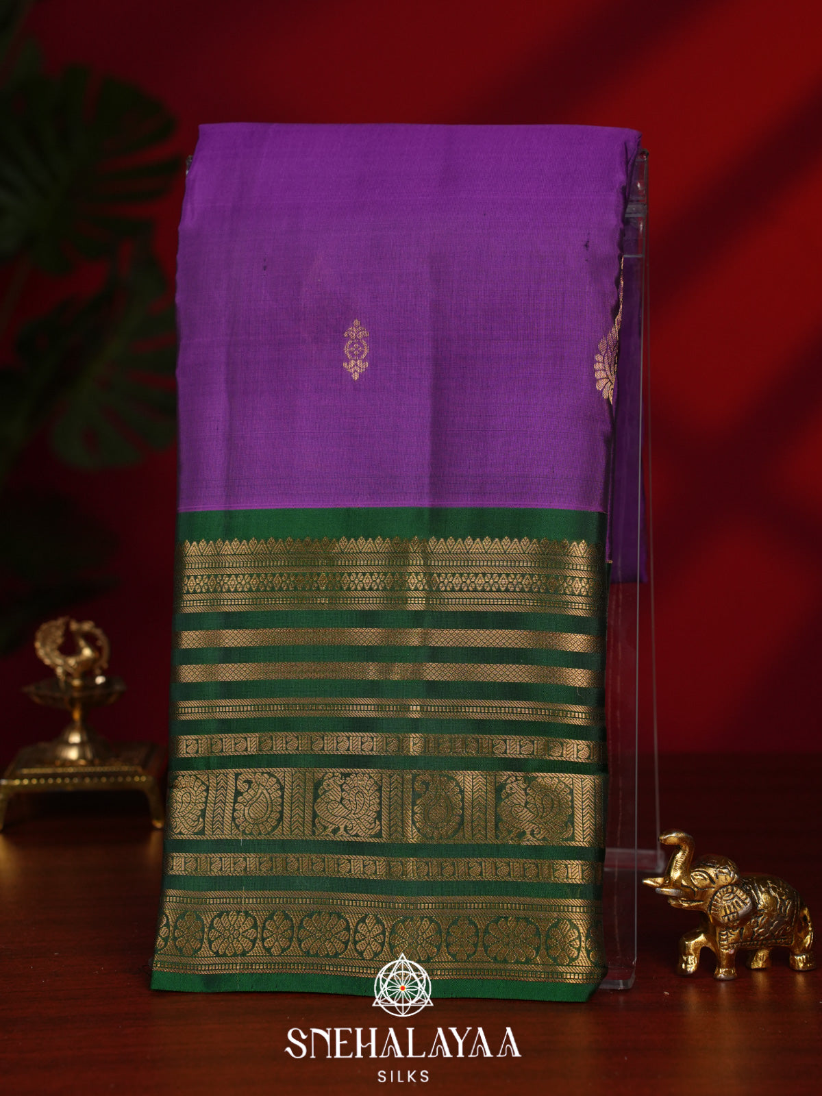 Violet Kanjivaram Silk Saree