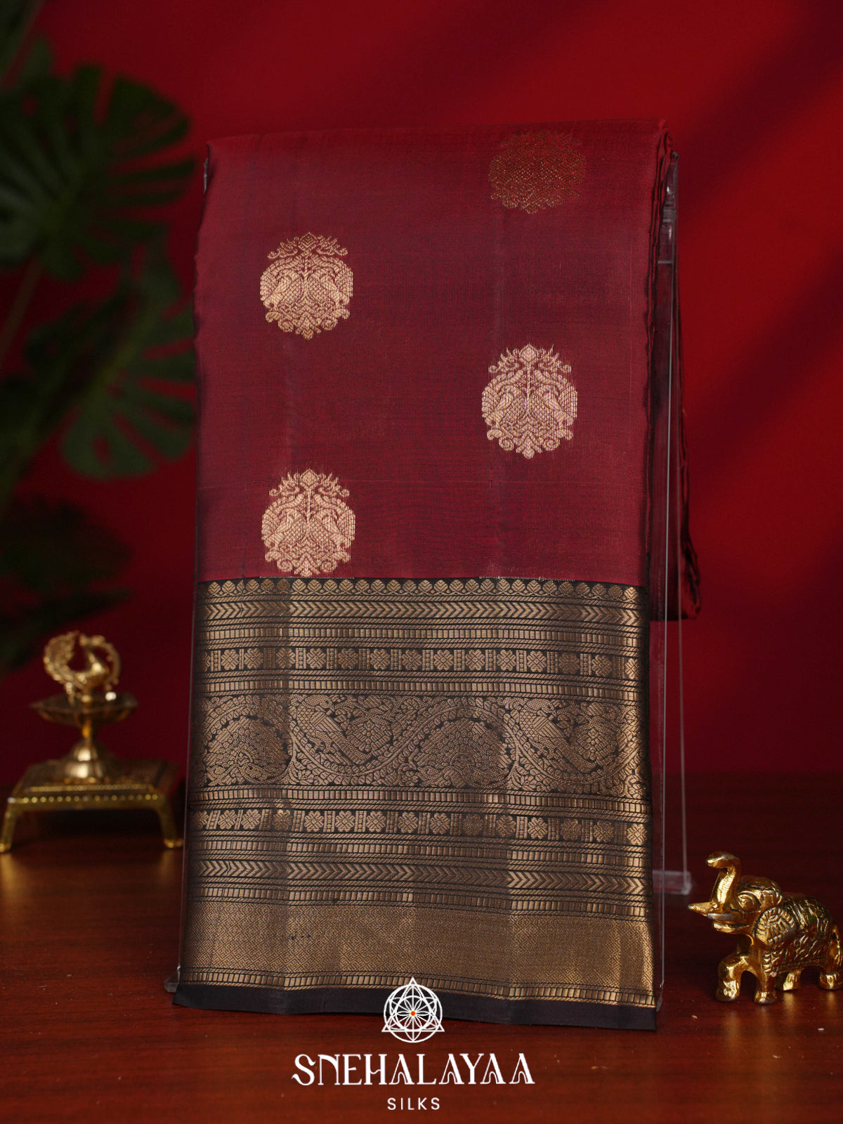 Maroon Kanjivaram Silk Saree