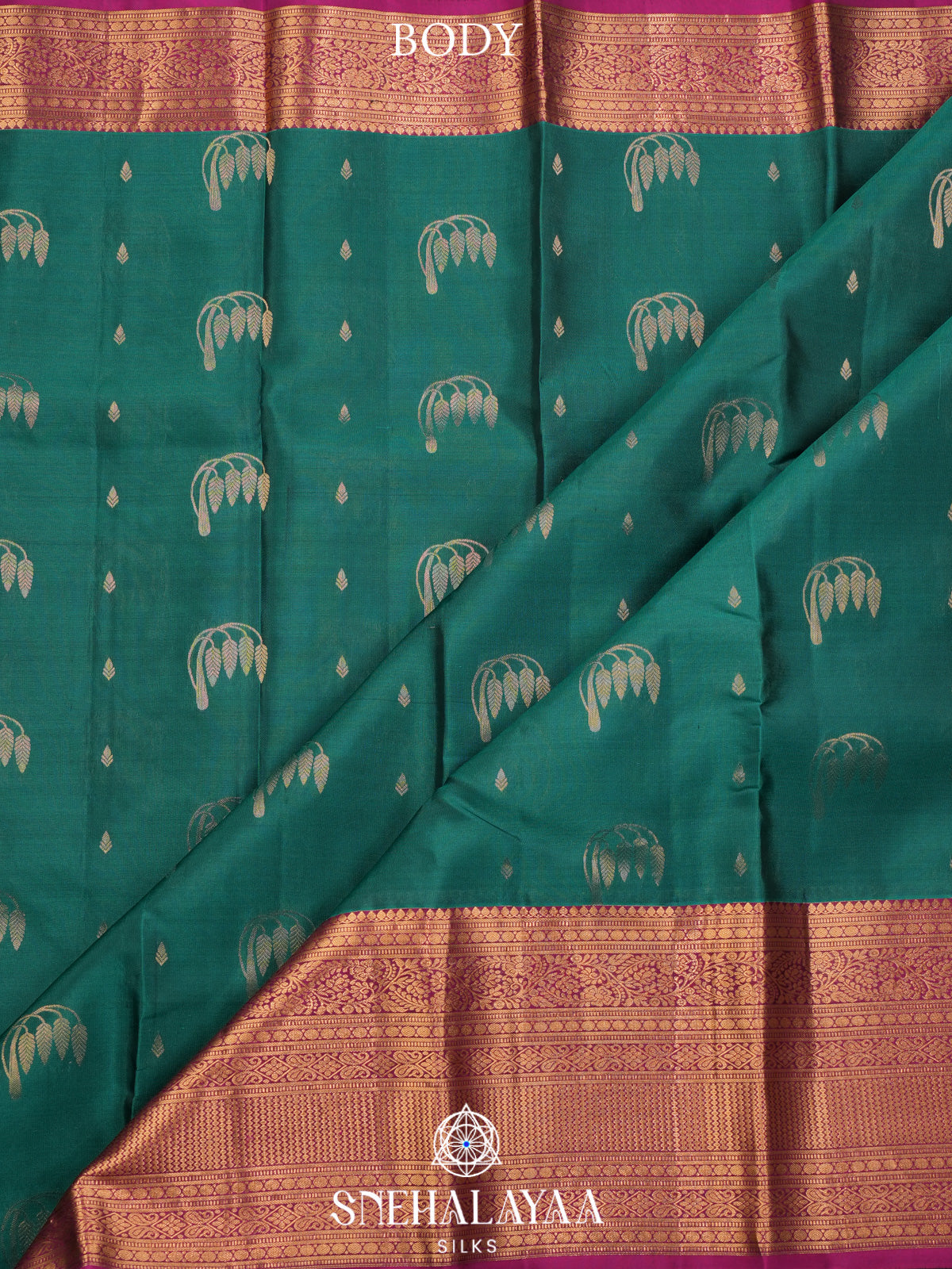 Teal Green Kanjivaram Silk Saree