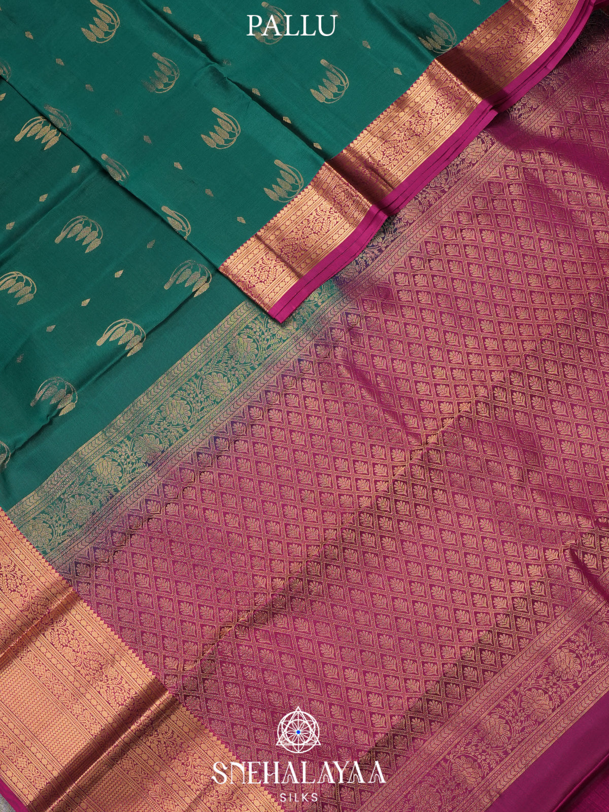 Teal Green Kanjivaram Silk Saree