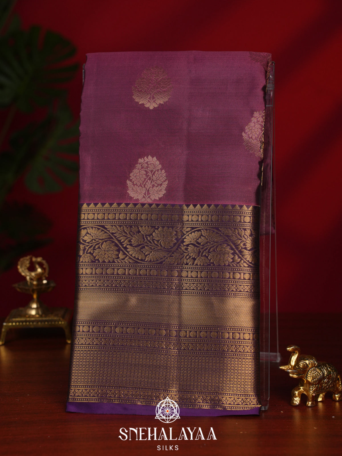 Mauve Pink Kanjivaram Silk Saree