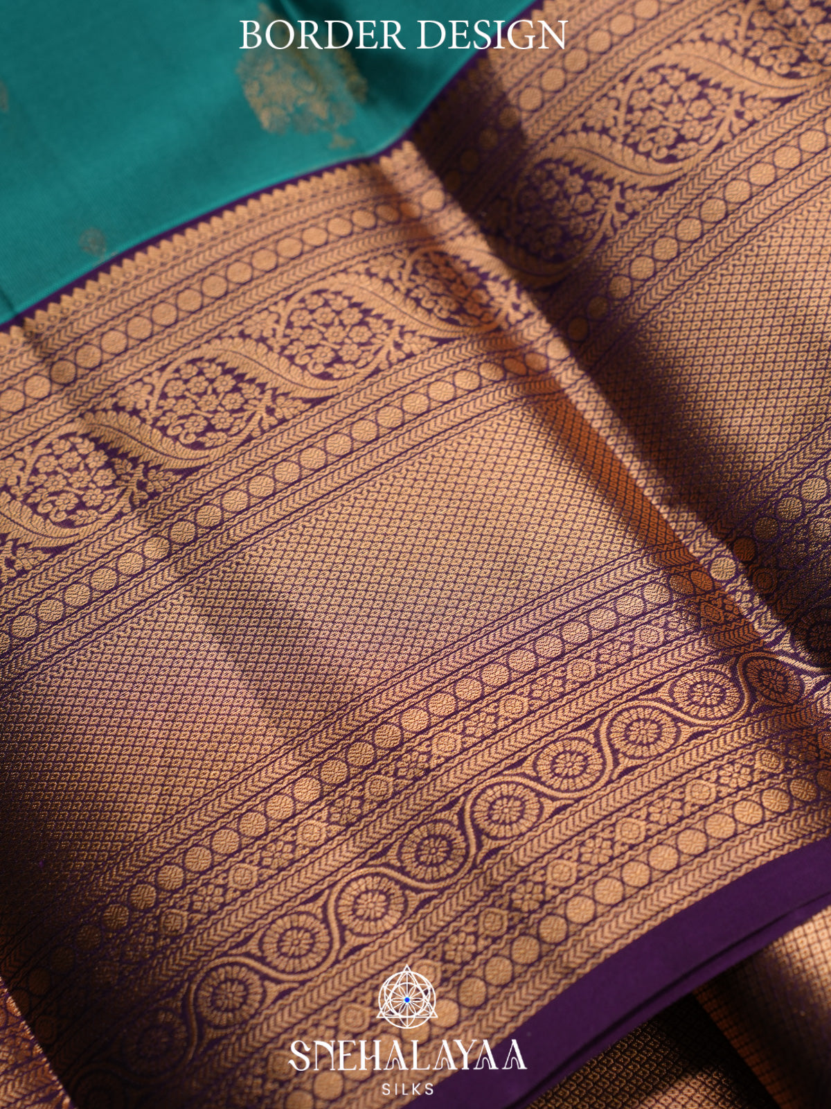 Teal Blue Kanjivaram Silk Saree